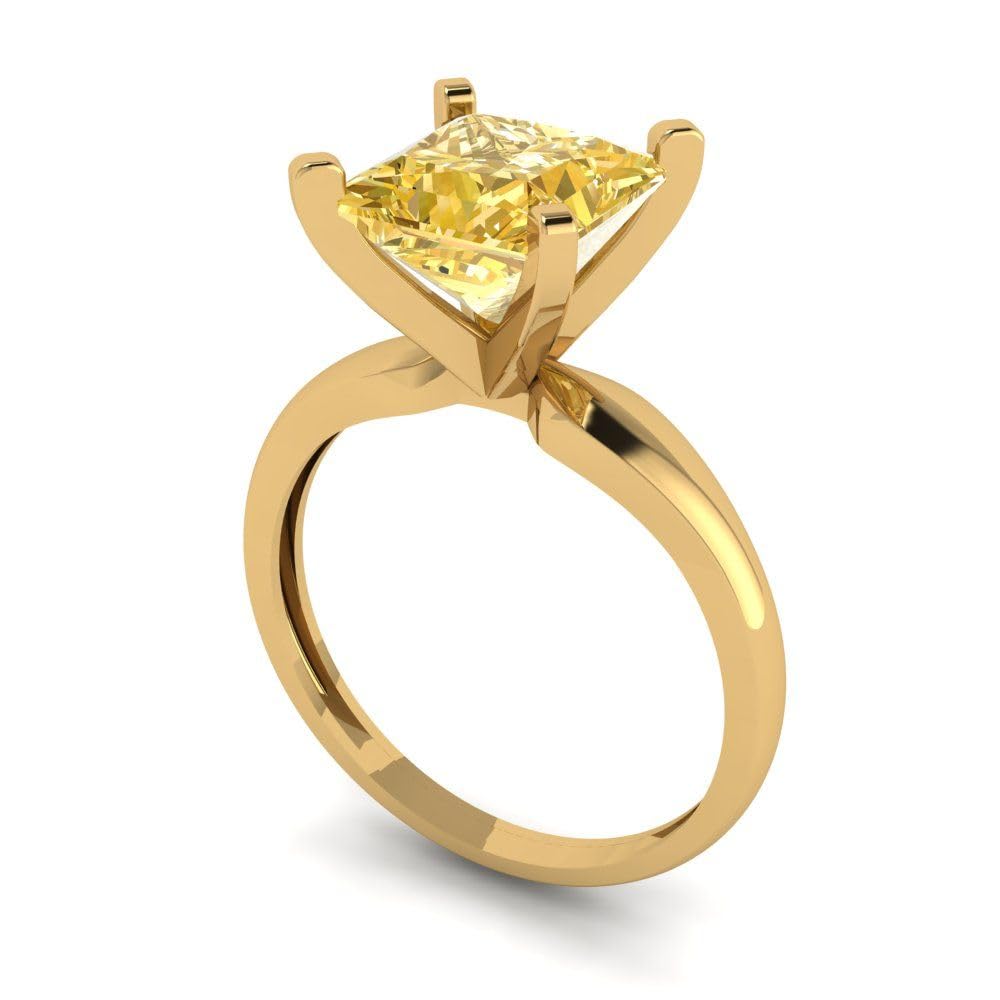2.50ct Princess Cut Simulated Diamond Ring - 18K Gold for Engagement & Anniversary