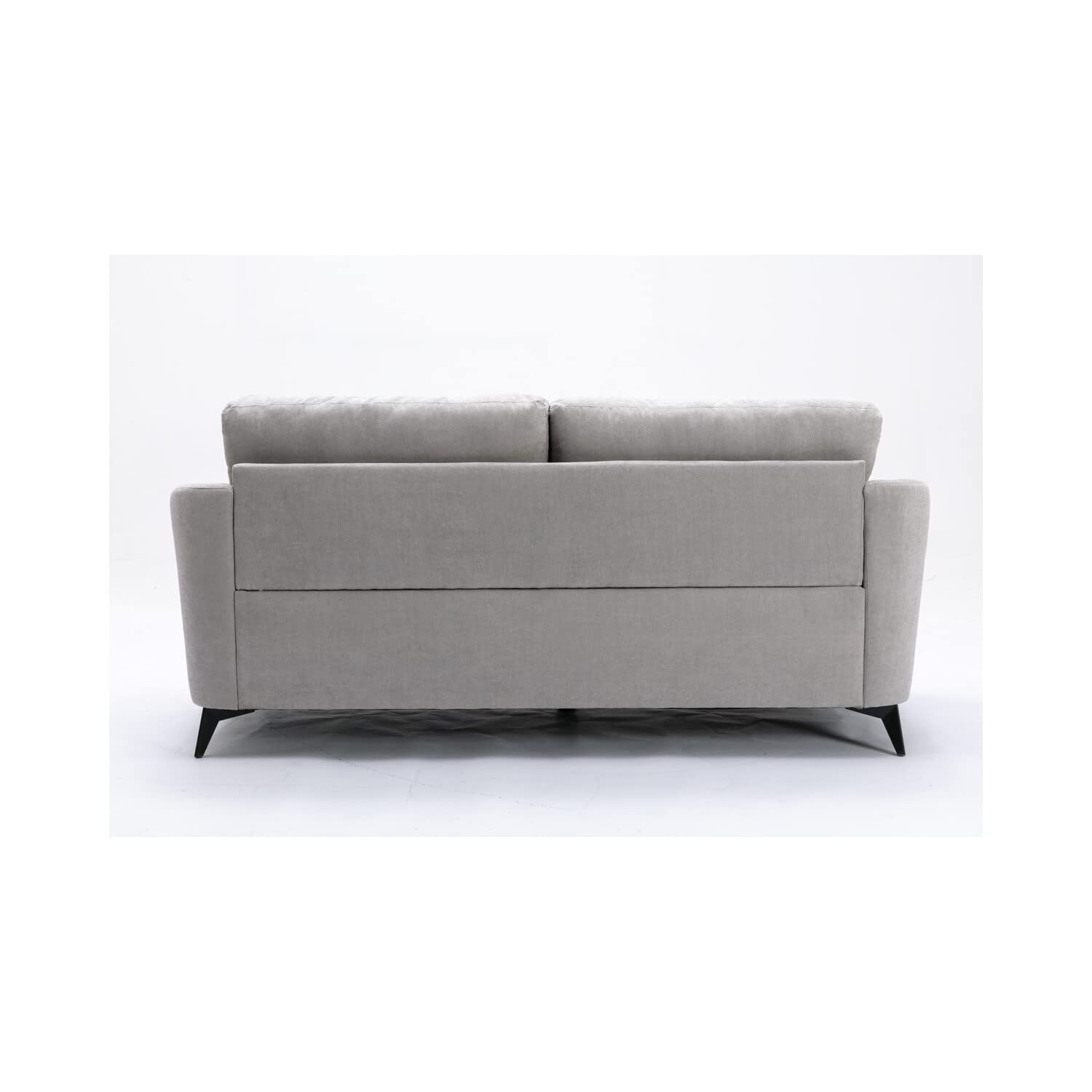 Lilola Home Callie Light Gray Velvet Fabric Sofa - Modern Velvet Couch for Living Room, Lounge & Apartment | Soft Comfortable Sectional Sofa for Home Decor