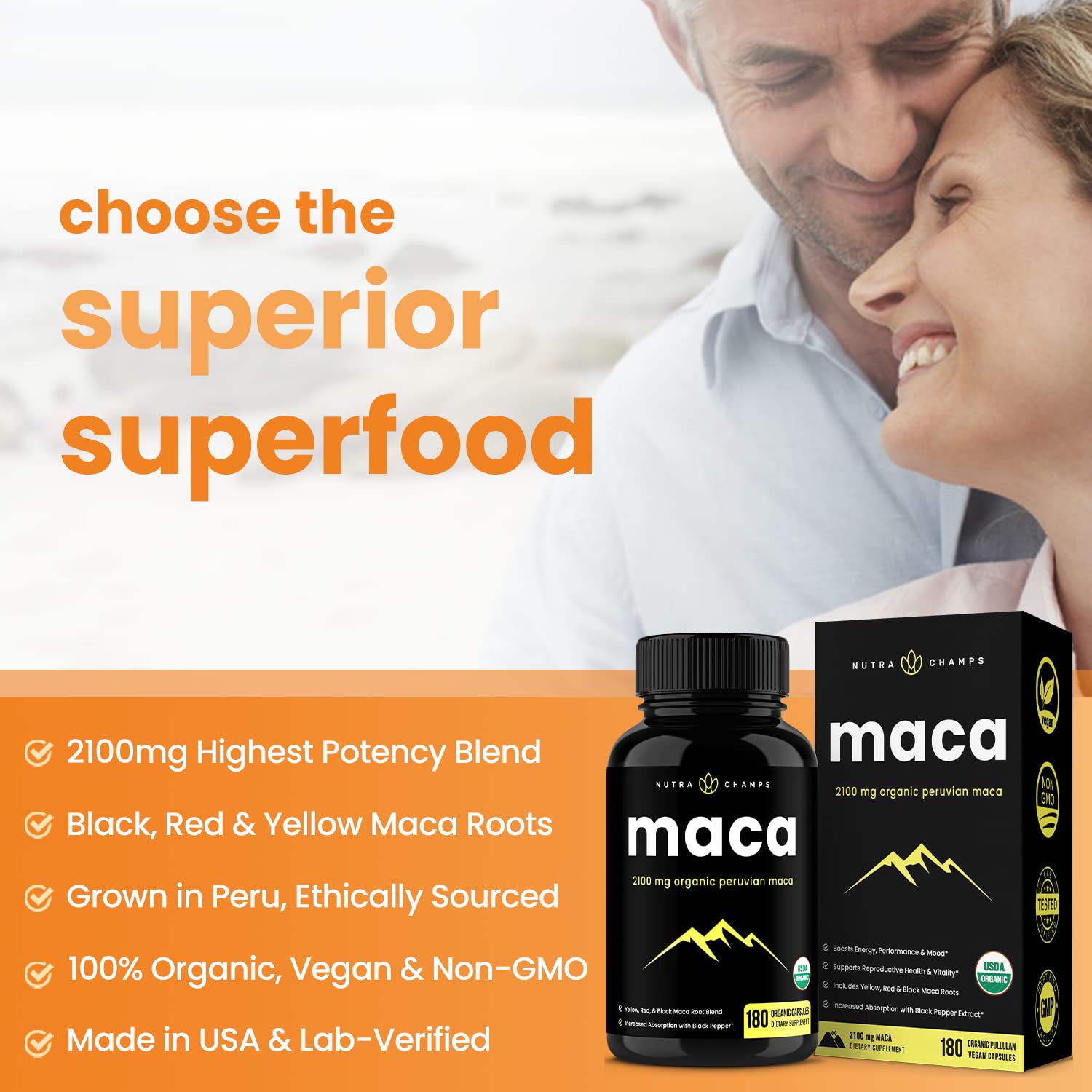 NutraChamps Maca Root & Ashwagandha Supplement Bundle - Natural Energy Booster & Stress Relief - Supports Hormonal Balance & Immune System - Perfect for Workout Recovery & Daily Wellness Routine