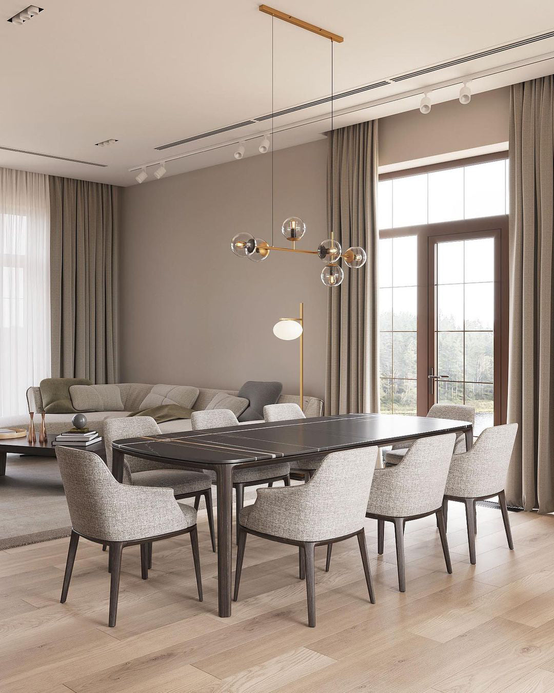 Elegant Orb Chandeliers - Modern Crystal Ceiling Light Fixtures for Dining Room, Bedroom & Living Room Decor