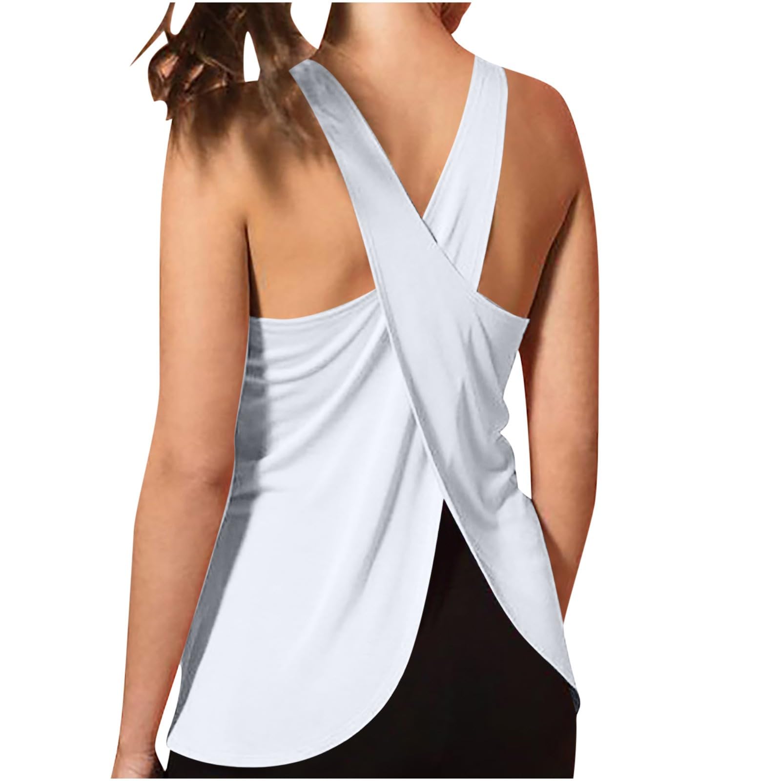 Breathable Open Back Workout Tank Tops for Women - Sleeveless Criss-Cross Design Activewear Shirts - Perfect for Yoga, Gym & Summer Workouts