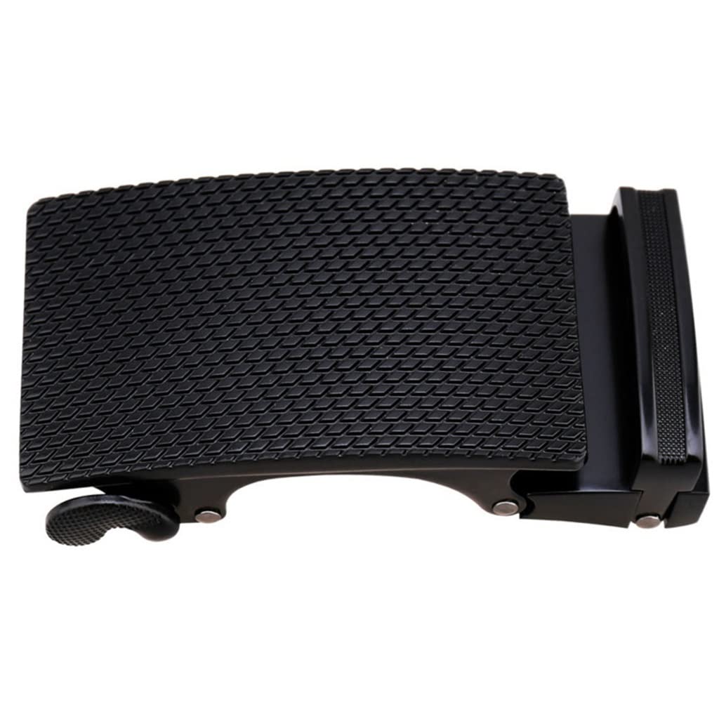 Premium Men's Business Alloy Automatic Buckle Belt - 3.5cm Ratchet Dress Belt for Formal Wear & Office Attire - Unique Plaque Design - Black One Size - Perfect for Suits, Dress Pants & Professional Occasions