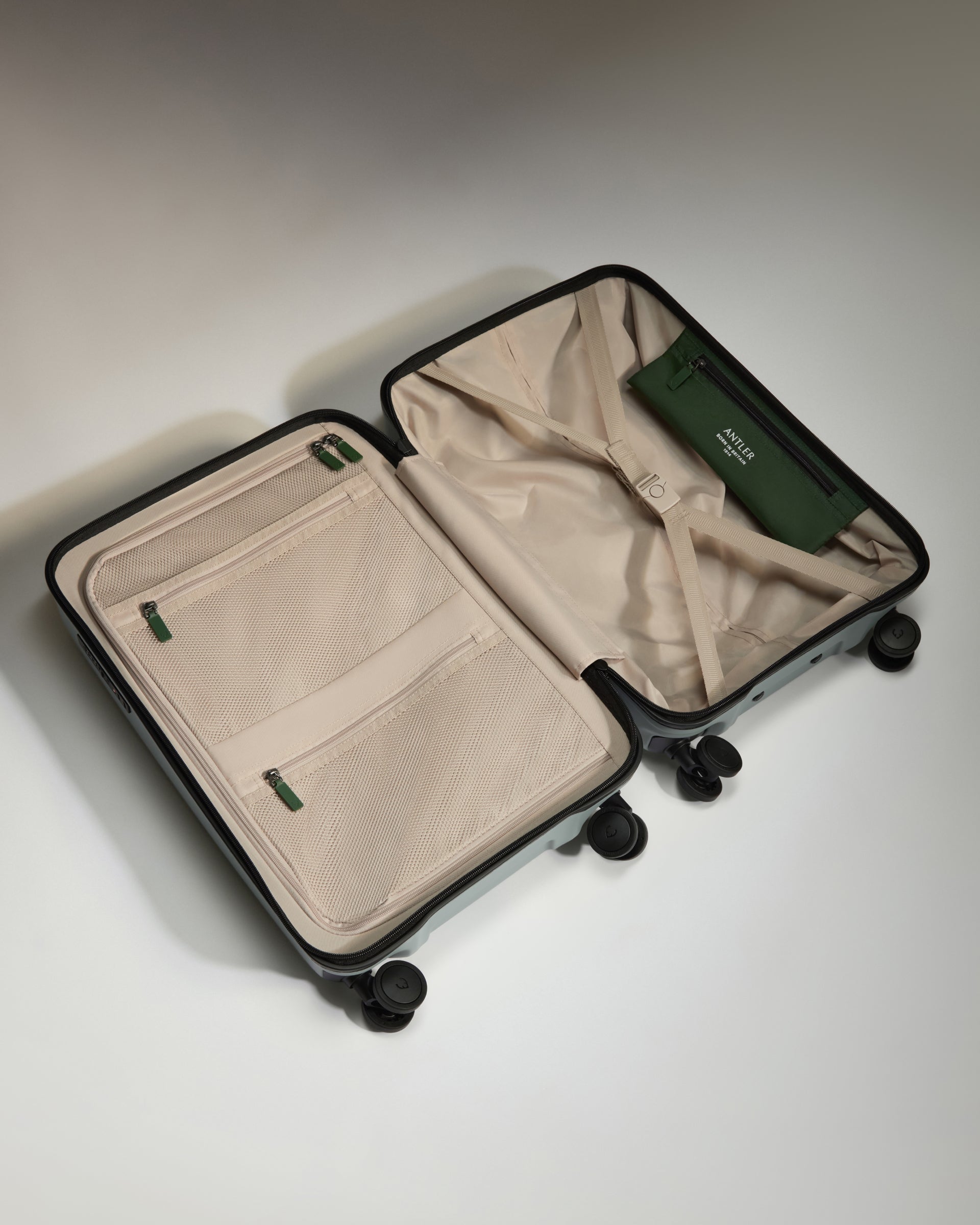 Mist Blue Large Carry-On Luggage with Icon Stripe - Perfect for Air Travel, Business Trips & Weekend Getaways