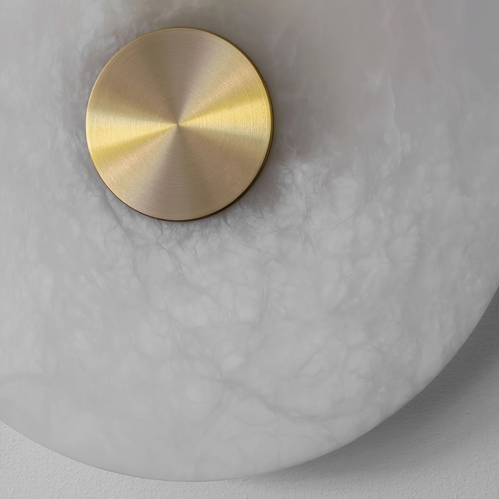 Modern Disc Shaped Alabaster Wall Light - Elegant Round Sconce for Bedroom, Living Room & Hallway Lighting
