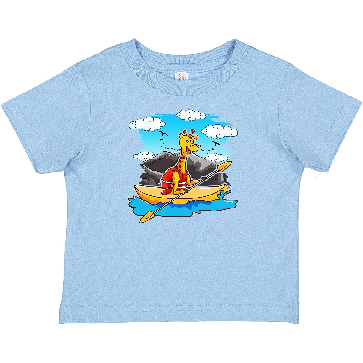 Inktastic Kayaking Kids Giraffe Kayak Baby T-Shirt - Fun & Comfortable Cotton Tee for Toddler Water Sports & Outdoor Adventures