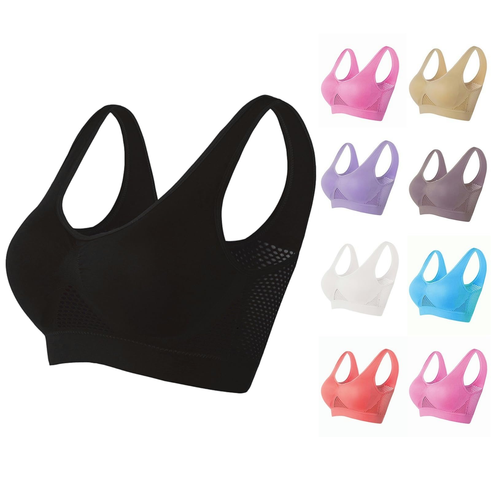 High Support Plus Size Sports Bras for Women - No Underwire, Breathable Mesh, High Impact & Wireless for Gym, Running & Everyday Wear