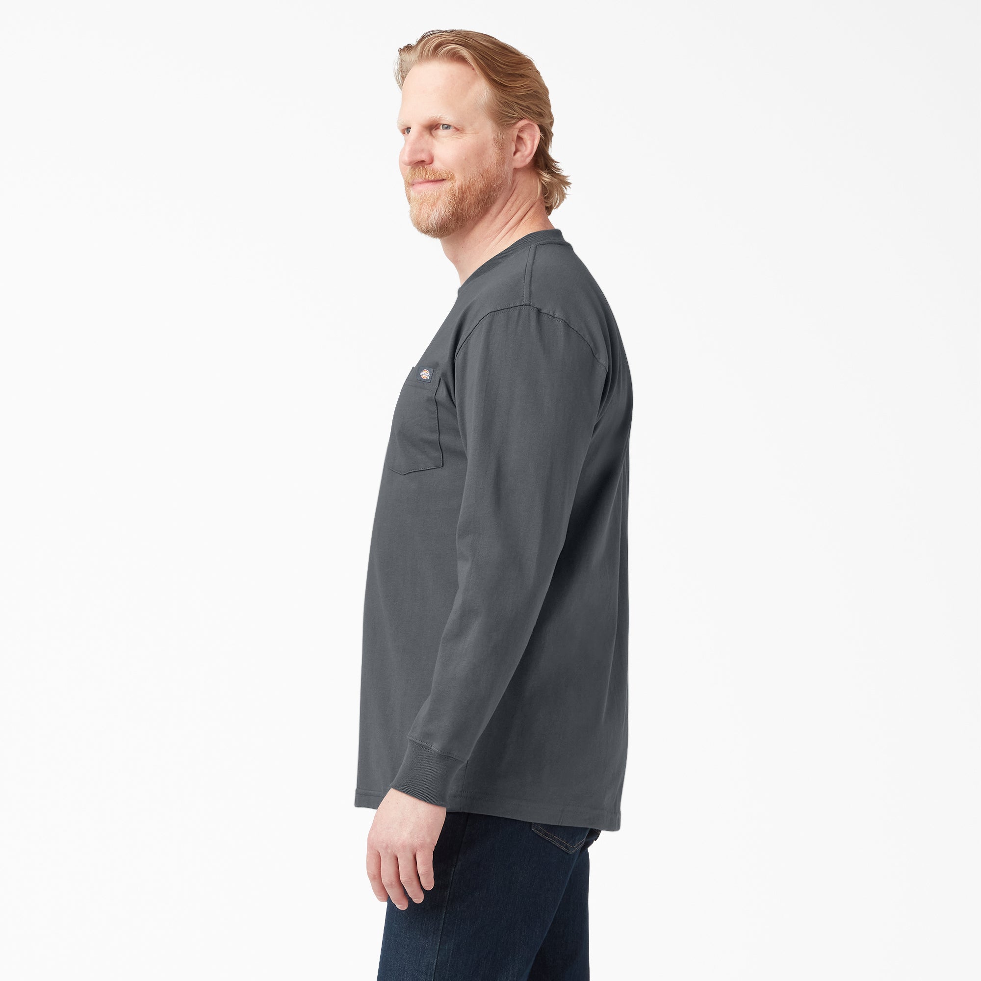Dickies Men's Heavyweight Long Sleeve Crew Neck T-Shirt - Durable Workwear for Construction, Landscaping & Outdoor Activities