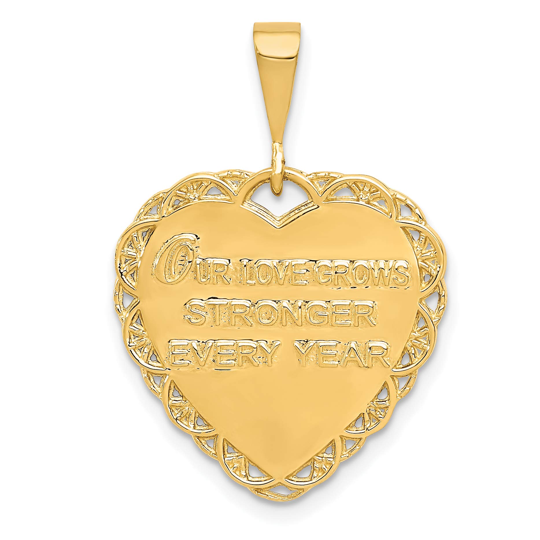 14k Gold Reversible 25th Anniversary Charm for Jewelry Making - Perfect for Wedding Gifts, Anniversary Celebrations & Personalized Keepsakes