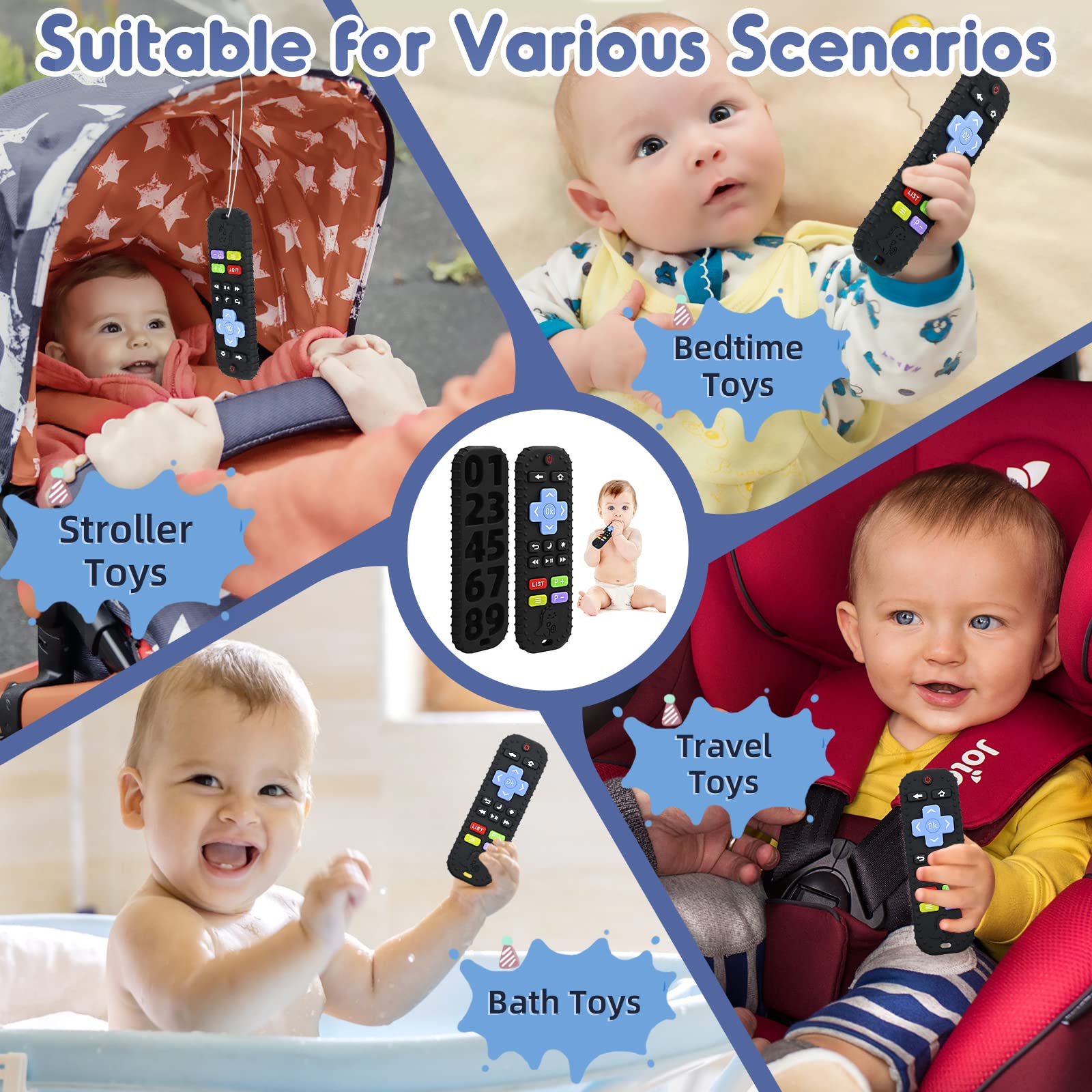 **Baby Teething Toys for 3-12 Months - Silicone Teether & Sensory Toy for Infants & Toddlers (Food-Grade, BPA-Free) - Perfect for Soothing Gums, Bath Time, and Autism Sensory Play - Great Baby Shower Gift for Boys & Girls**