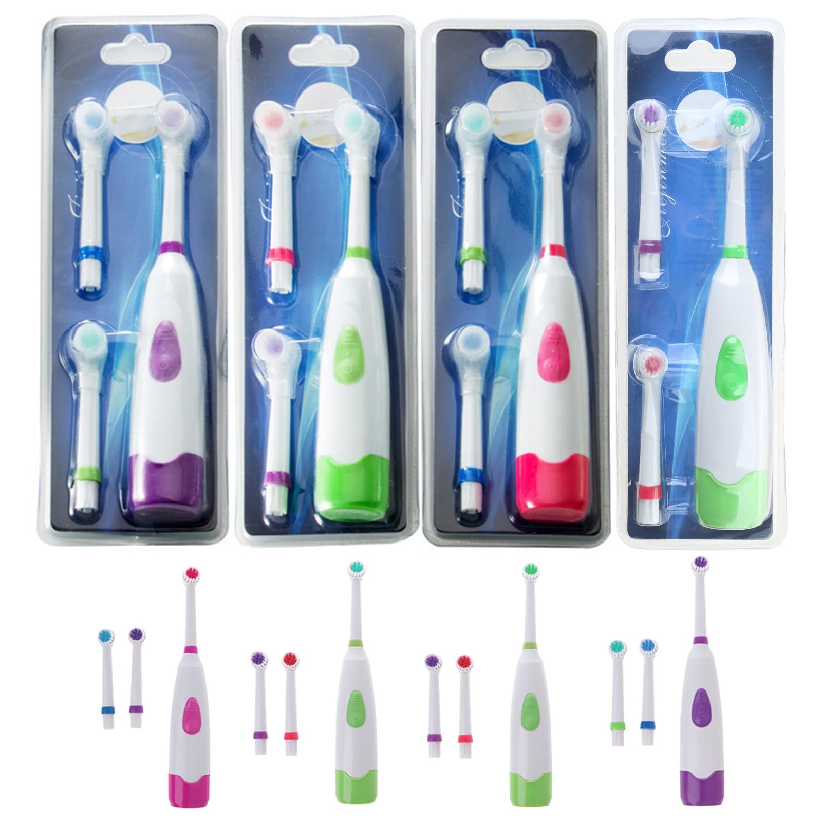 Waterproof Rotating Electric Toothbrush with 3 Brush Heads - Rechargeable Oral Care for Travel, Home & Daily Dental Hygiene