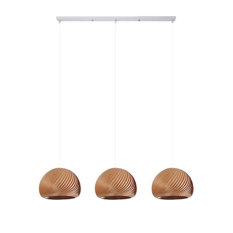 Aurora Whorl Wood Pendant Lamp - Handcrafted Wooden Hanging Light Fixture for Dining Room, Bedroom & Living Room Decor