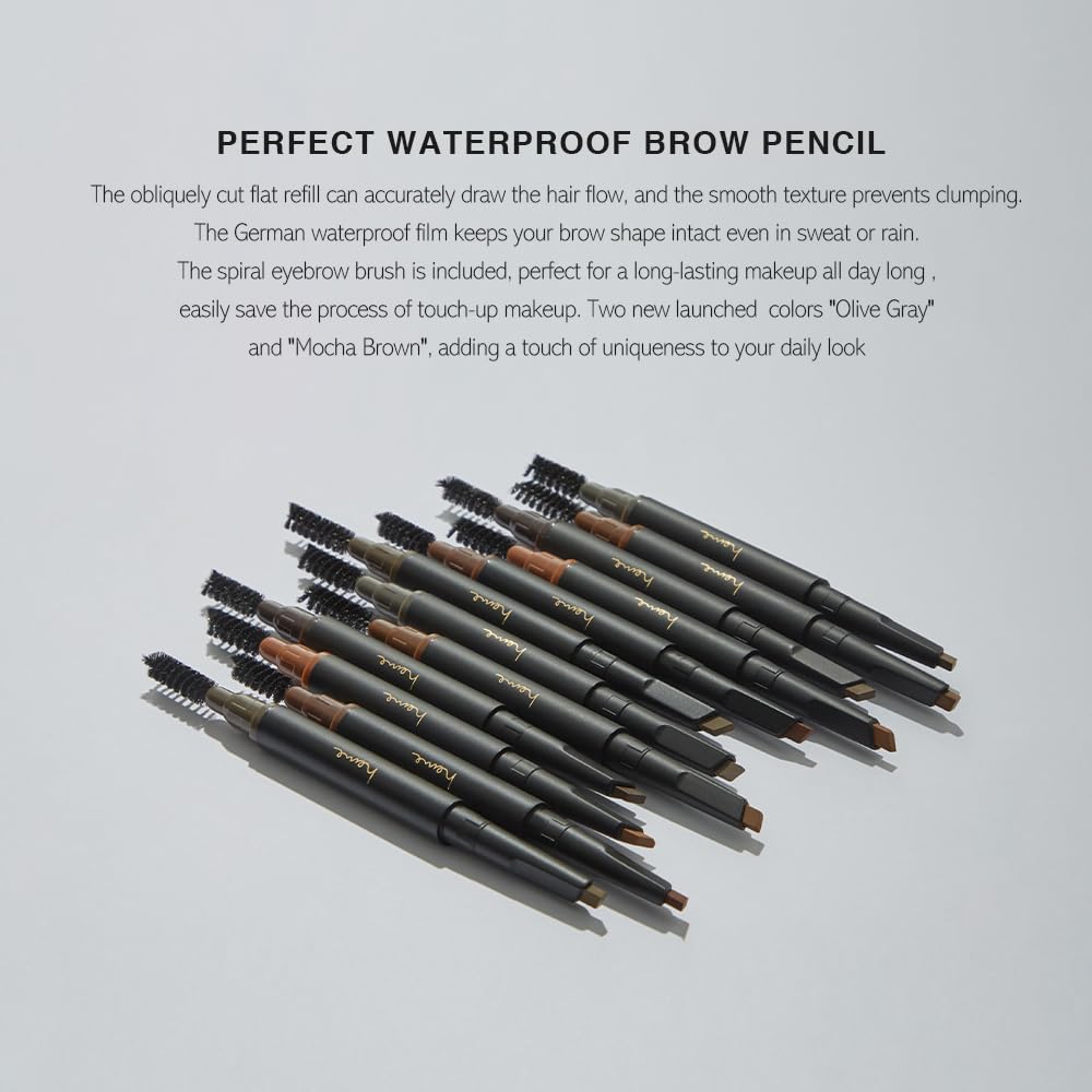 Heme Perfect Waterproof Brow Pencil - Caramel Brown 0.02 oz | Long-Lasting Eyebrow Makeup for Natural Look | Ideal for Daily Use, Gym & Outdoor Activities