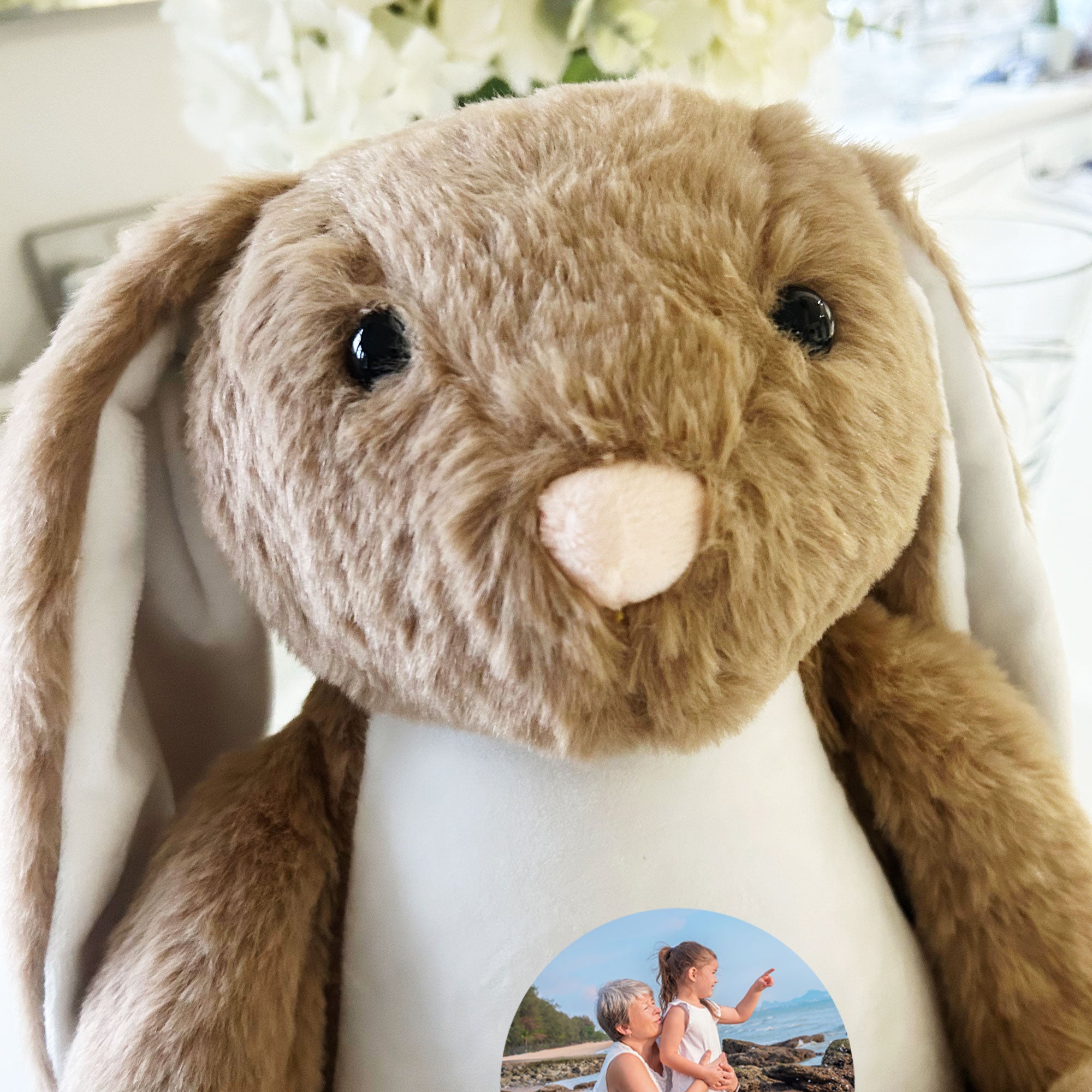 Personalized Photo Record Voice Keepsake Memory Bunny - Custom Engraved Plush Toy for Baby Shower, Birthday & Anniversary Gifts - Perfect for Cherishing Precious Moments