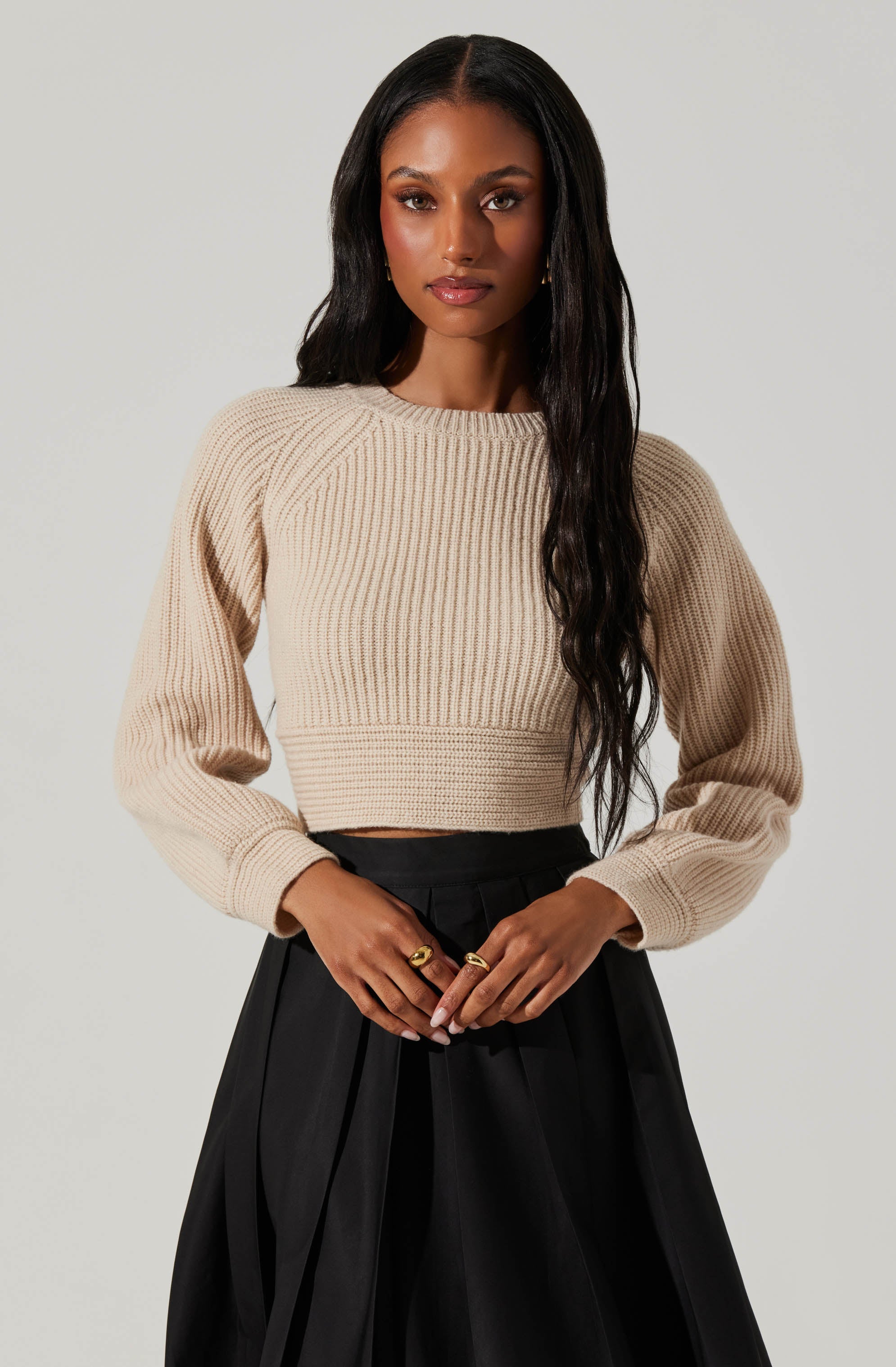 Eila Contrast Bow Back Sweater - Women's Fashion Knit Top for Fall & Winter | Perfect for Office, Date Night & Holiday Outfits