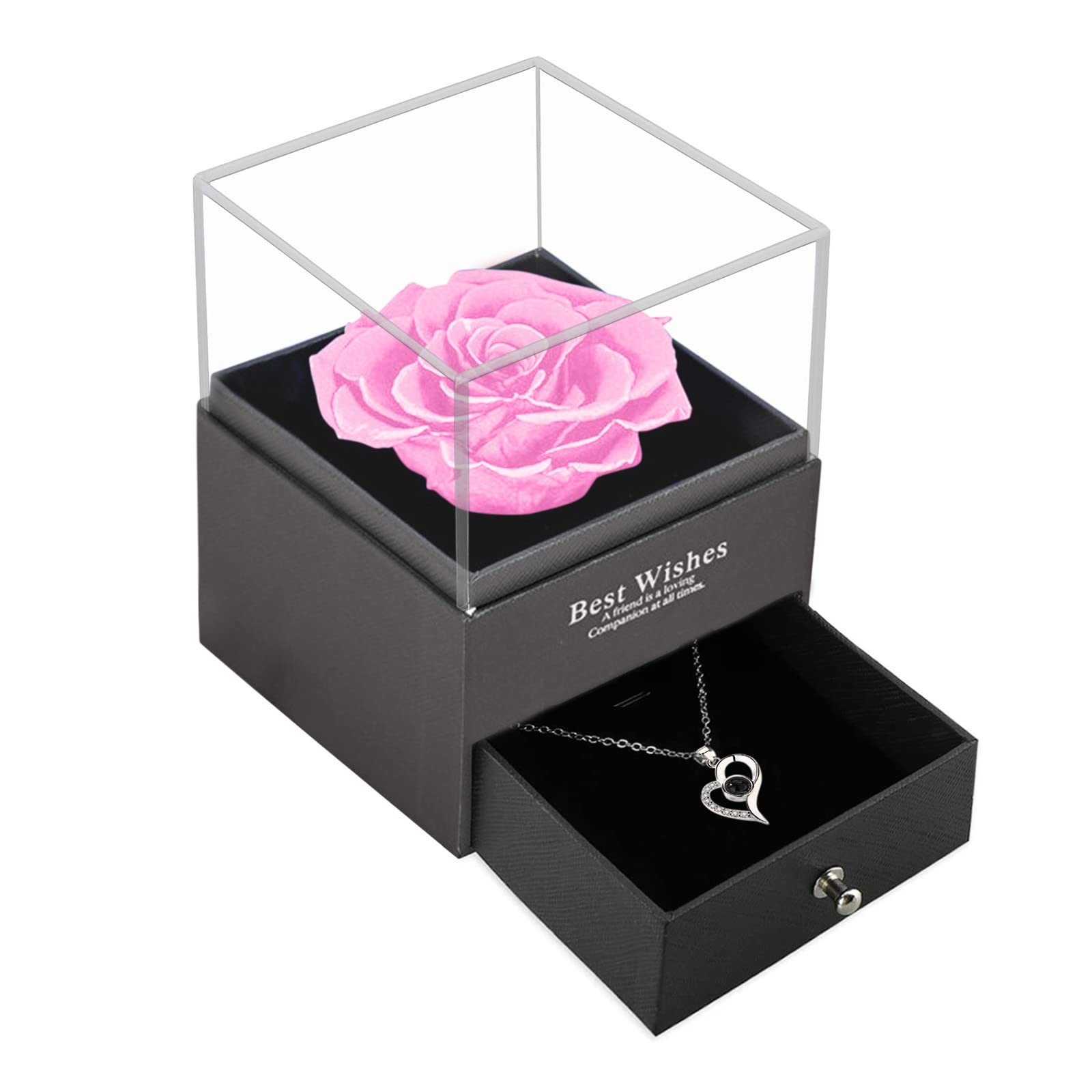 Handmade Everlasting Rose Flower Box - Valentine's Day, Mother's Day Gift, Jewelry Storage Box, Rose Preservation Case | Perfect for Wedding Decor, Dorm Room Organization & Romantic Home Decor
