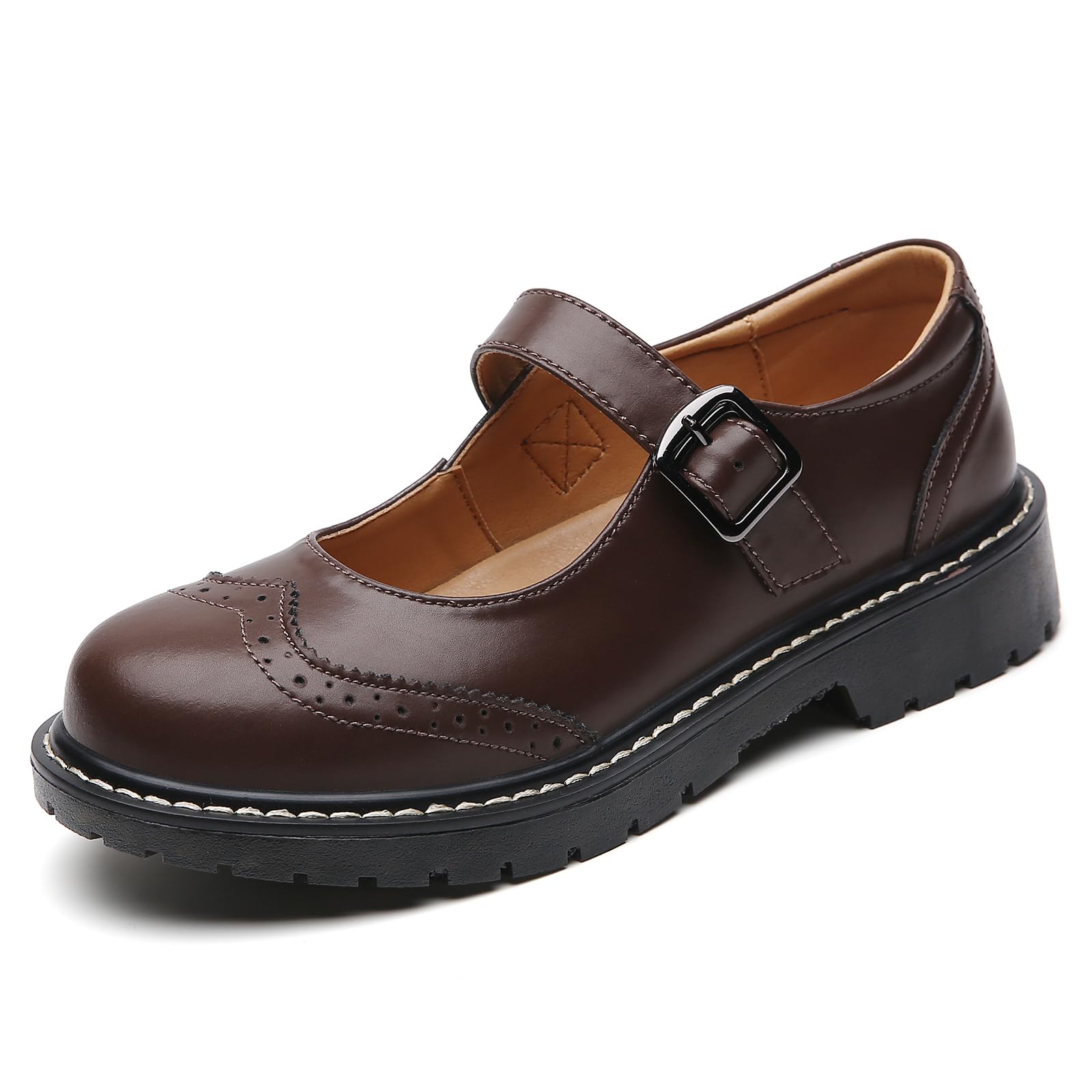 Women's Mary Jane Flats - Comfortable Leather Oxford Shoes with Round Toe & Non-Slip Sole | Dressy & Casual Style for Work, School & Everyday Wear | Perfect for Office, Classroom & Daily Outfits