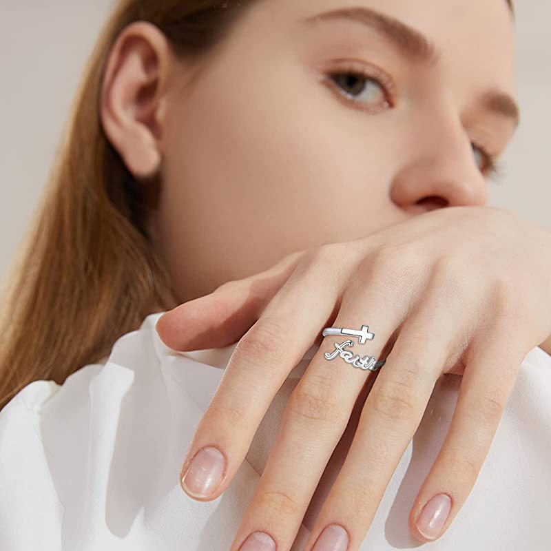 925 Sterling Silver Adjustable Cross Rings - Faith Inspired Jewelry for Women & Men - Perfect Gift for Mother, Wife, or Loved Ones - Ideal for Everyday Wear, Church, Weddings & Special Occasions