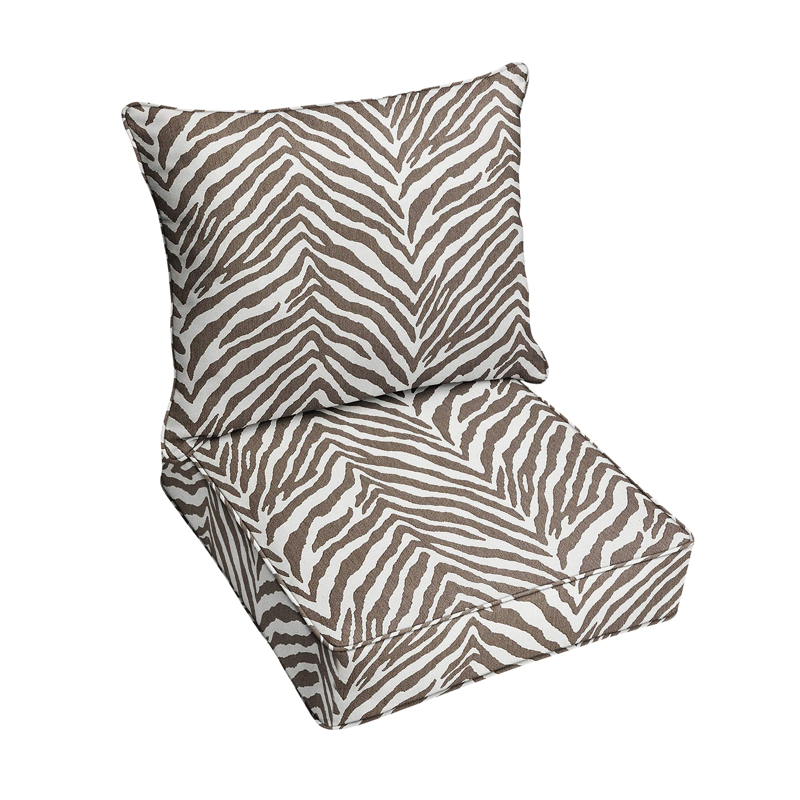 Sorra Home AMZ577021SC 25x25x5 Inch Indoor Outdoor Decorative Throw Pillow Cushion Set - Soft Grey for Sofa, Patio, Garden & Living Room Decor