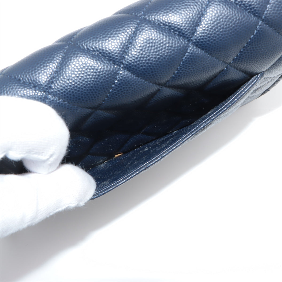 Chanel Caviar Leather Wallet On Chain WOC Crossbody Bag in Navy Blue with Microchip - Perfect for Evening Events, Travel & Everyday Luxury Accessory