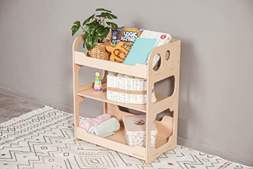 Montessori Toddler Toy Shelf - Open Bookcase & Storage Unit for Kids - Modern Toy Organizer for Playroom & Nursery (Charlie) - Perfect for Montessori Learning & Playroom Organization