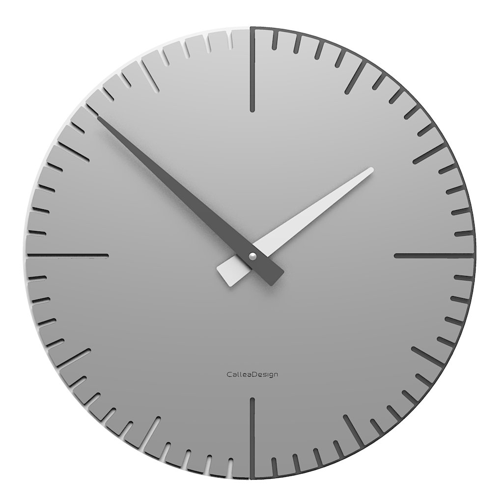 CalleaDesign 14.2 Inch Modern Aluminum Wall Clock - Silent Non-Ticking, Battery Operated, Perfect for Living Room, Bedroom, Office & Kitchen Decor