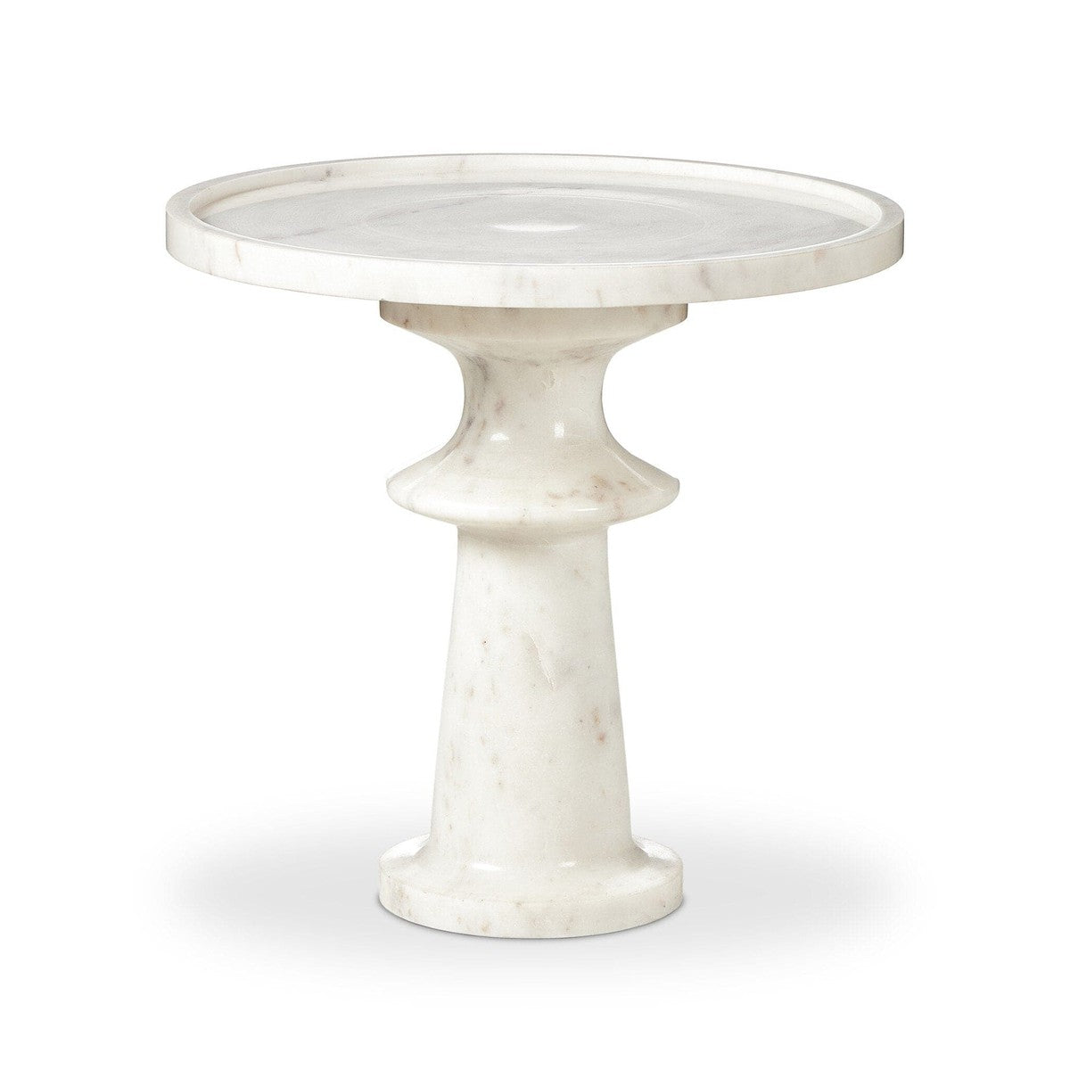Aelric Modern End Table with Polished White Marble Top - Perfect for Living Room, Bedroom & Office Decor