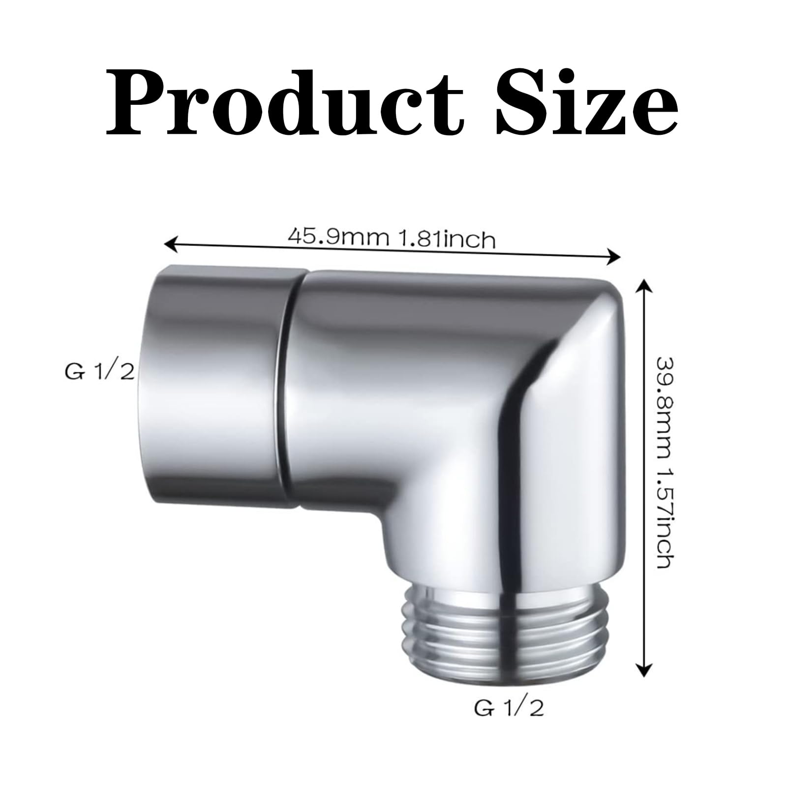 ECOMAID Shower Head Adapter - Solid Brass G1/2