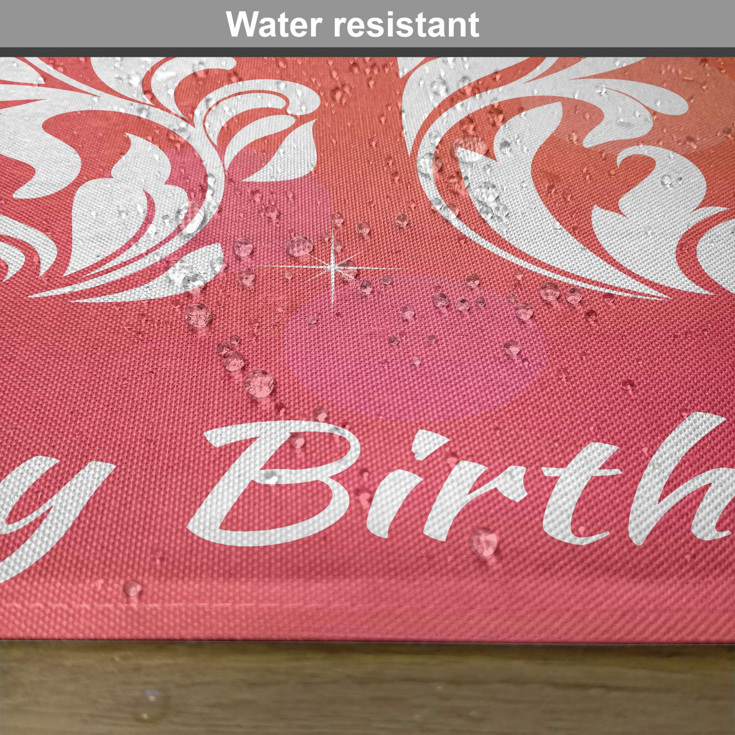 Ambesonne 40th Birthday Placemats Set of 4 - Happy 40th Celebration with Starry Design - Washable Fabric Table Mats for Dining Room & Kitchen Decor in Pink, Orange & White - Perfect for Birthday Parties & Anniversary Celebrations
