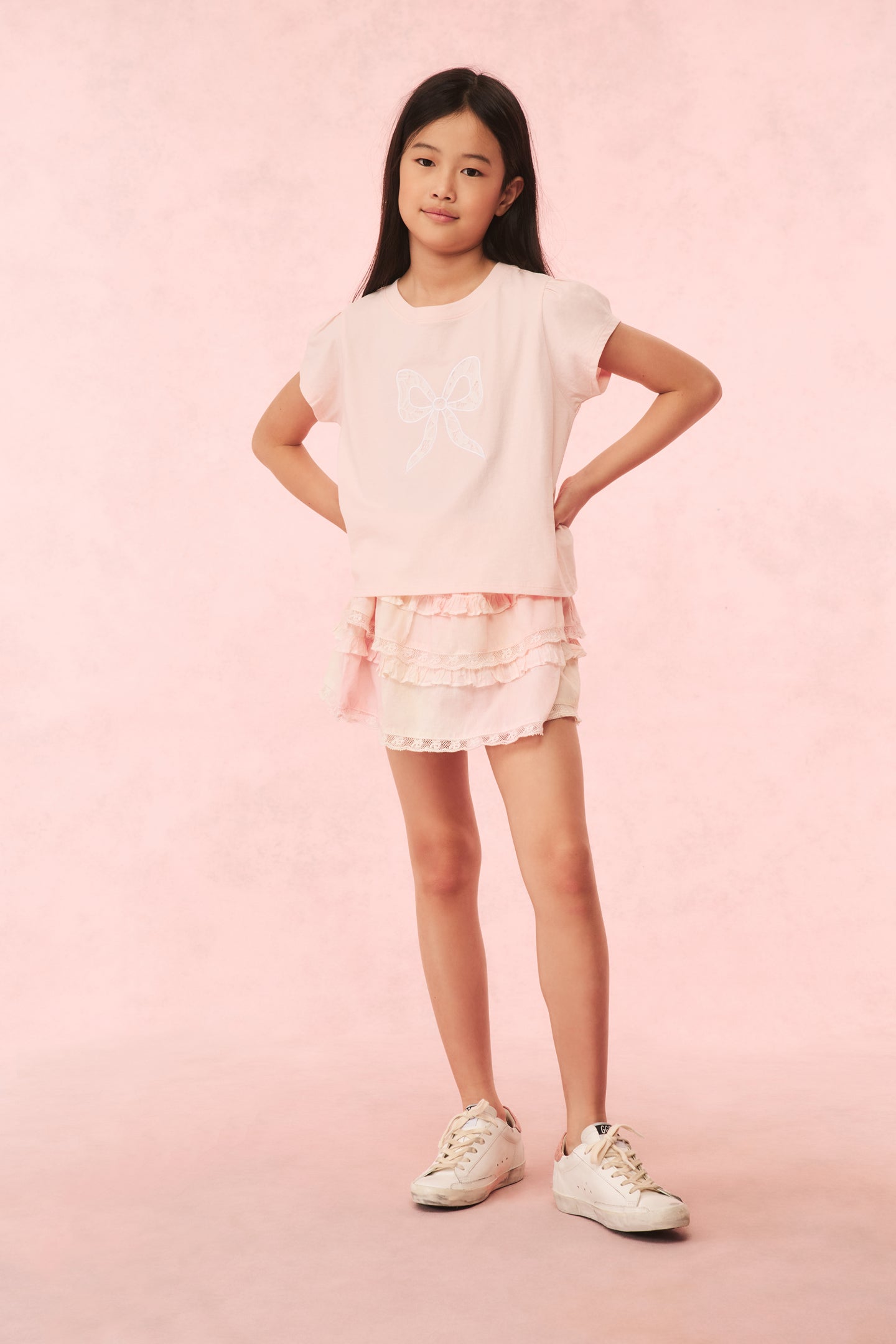 Girls' Tilliat Cotton Bow Tee - Soft & Comfortable Short Sleeve T-Shirt for Kids | Perfect for School, Playdates & Casual Outfits