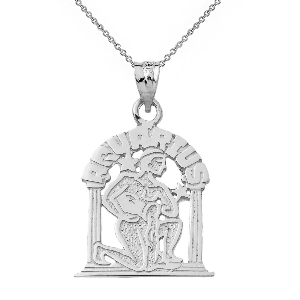 925 Sterling Silver Aquarius Zodiac Sign Charm Pendant Necklace for Women - Elegant Zodiac Jewelry Gift for Birthday, Anniversary & Special Occasions