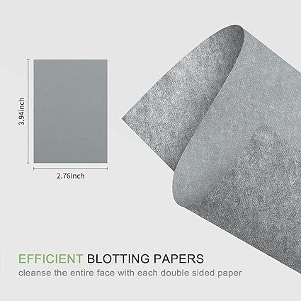 KICHKER 100 Pcs Oil Absorbing Sheets for Face - Premium Oil Control Blotting Papers for Oily Skin, Makeup Blotting Tissues for Women & Men (Black) | Perfect for On-the-Go Shine Control, Gym, Travel & Daily Skincare Routine