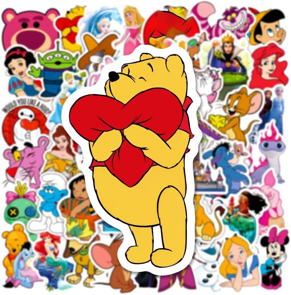 200Pcs Disney Princess Stickers Pack - Cute Cartoon Character Stickers for Kids, Teens & Adults - Waterproof Decorative Stickers for Water Bottles, Laptops, Luggage & DIY Crafts - Perfect for School, Parties & Scrapbooking