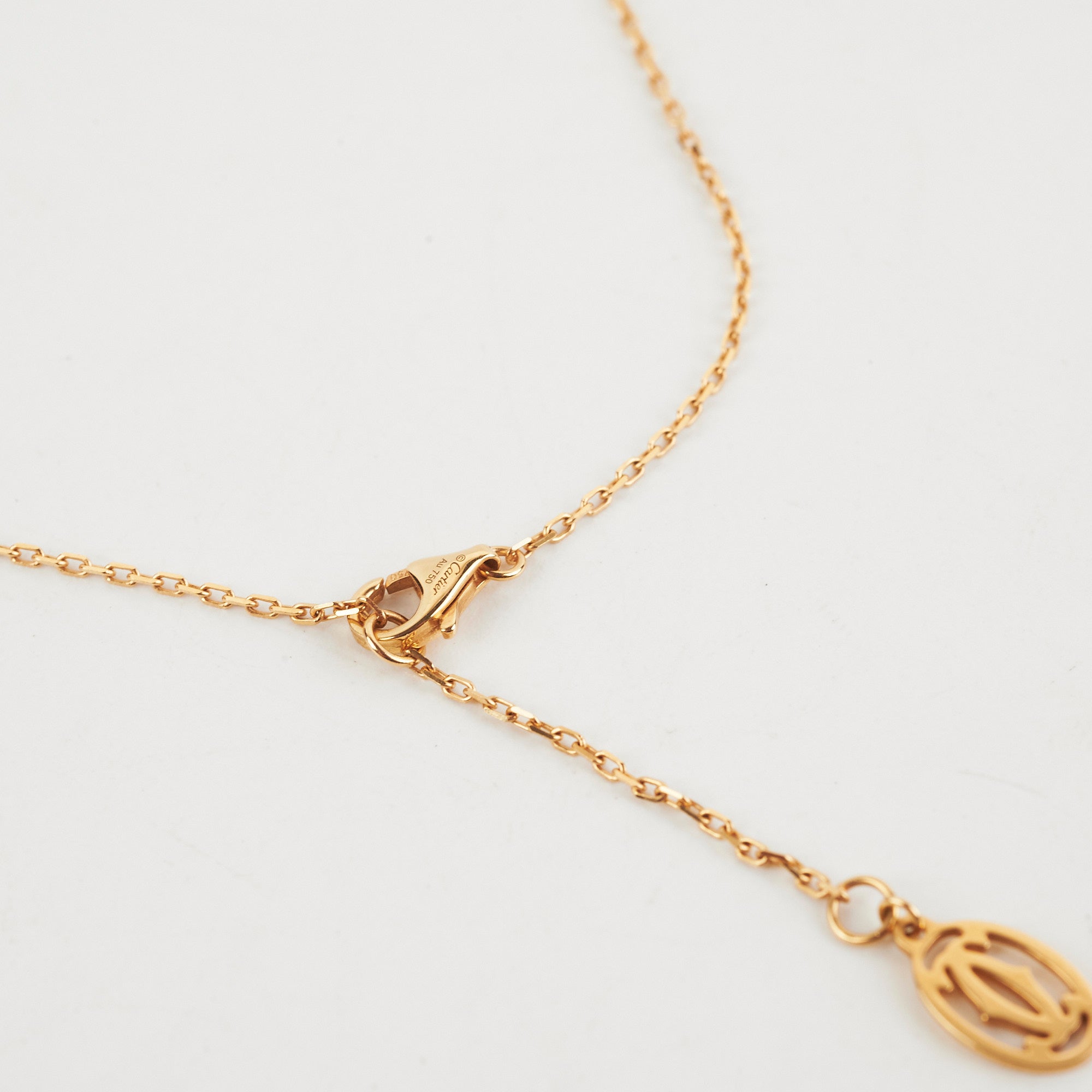Cartier 18K Yellow Gold Small Diamond Pendant Necklace for Women - Perfect for Weddings, Anniversaries & Special Occasions