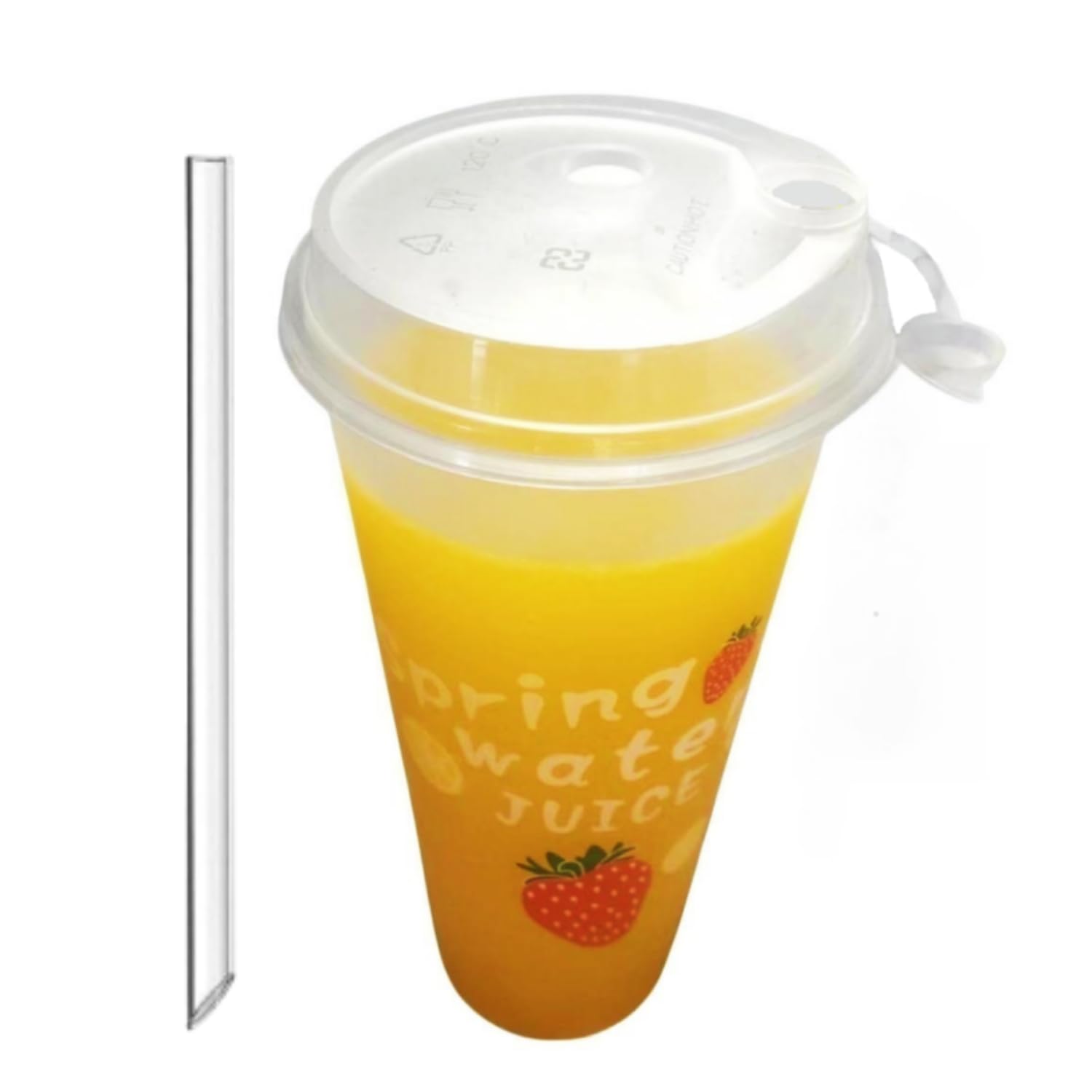 100 Sets 16oz Clear Plastic Cups with Lids & Straws - Reusable BPA-Free Drinking Cups for Coffee, Smoothies, Bubble Tea - Heavy Duty Premium Injection Molded Cups for Parties, Picnics, Restaurants & Takeout