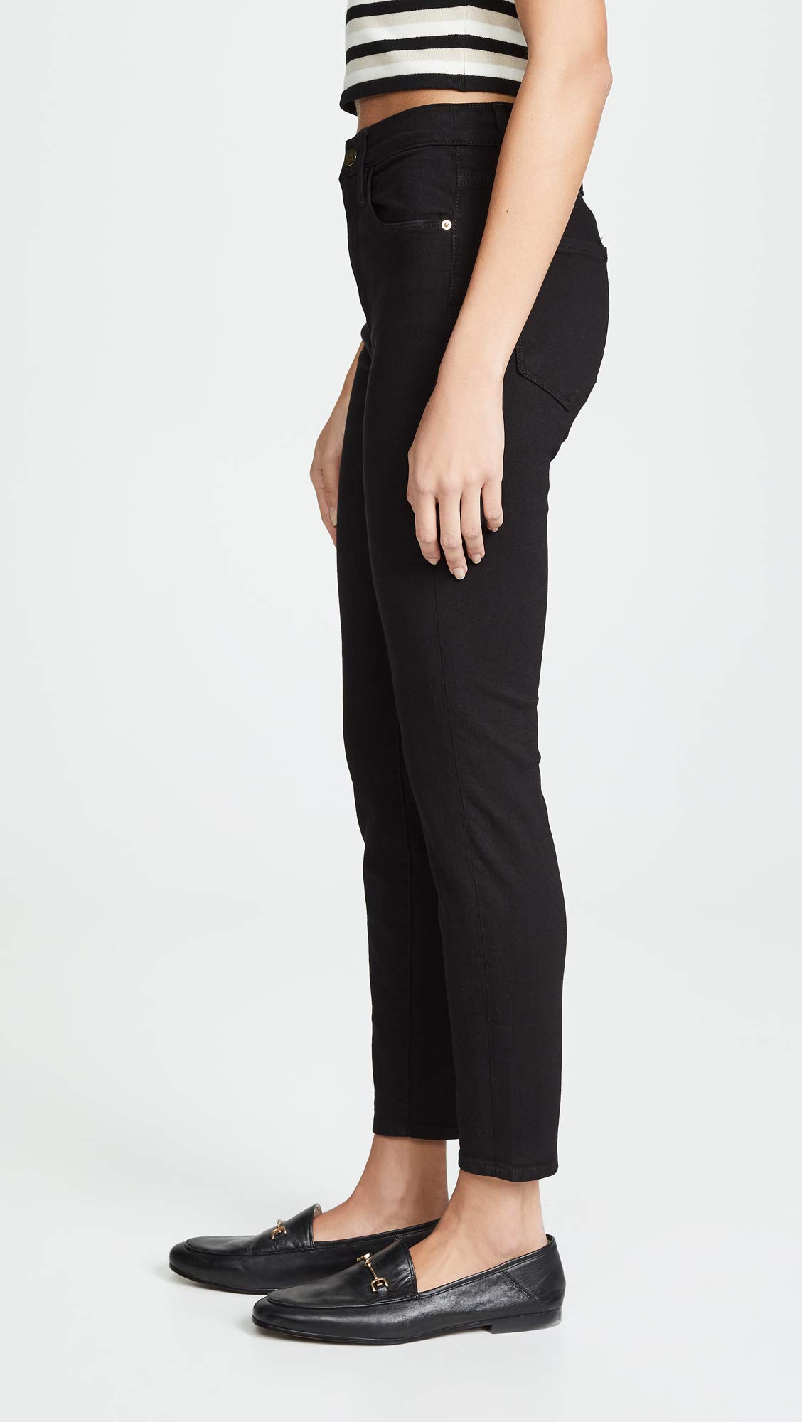 FRAME Women's Ali High Rise Skinny Cropped Cigarette Jeans - Slim Fit Stretch Denim Pants for Casual & Night Out Outfits