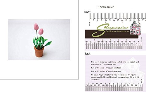 Miniature Tulips in Pot - Tiny Artificial Flowers for Dollhouse Decor, DIY Crafts, Fairy Gardens, and Home Miniatures - Perfect for Miniature Scenes and Model Displays