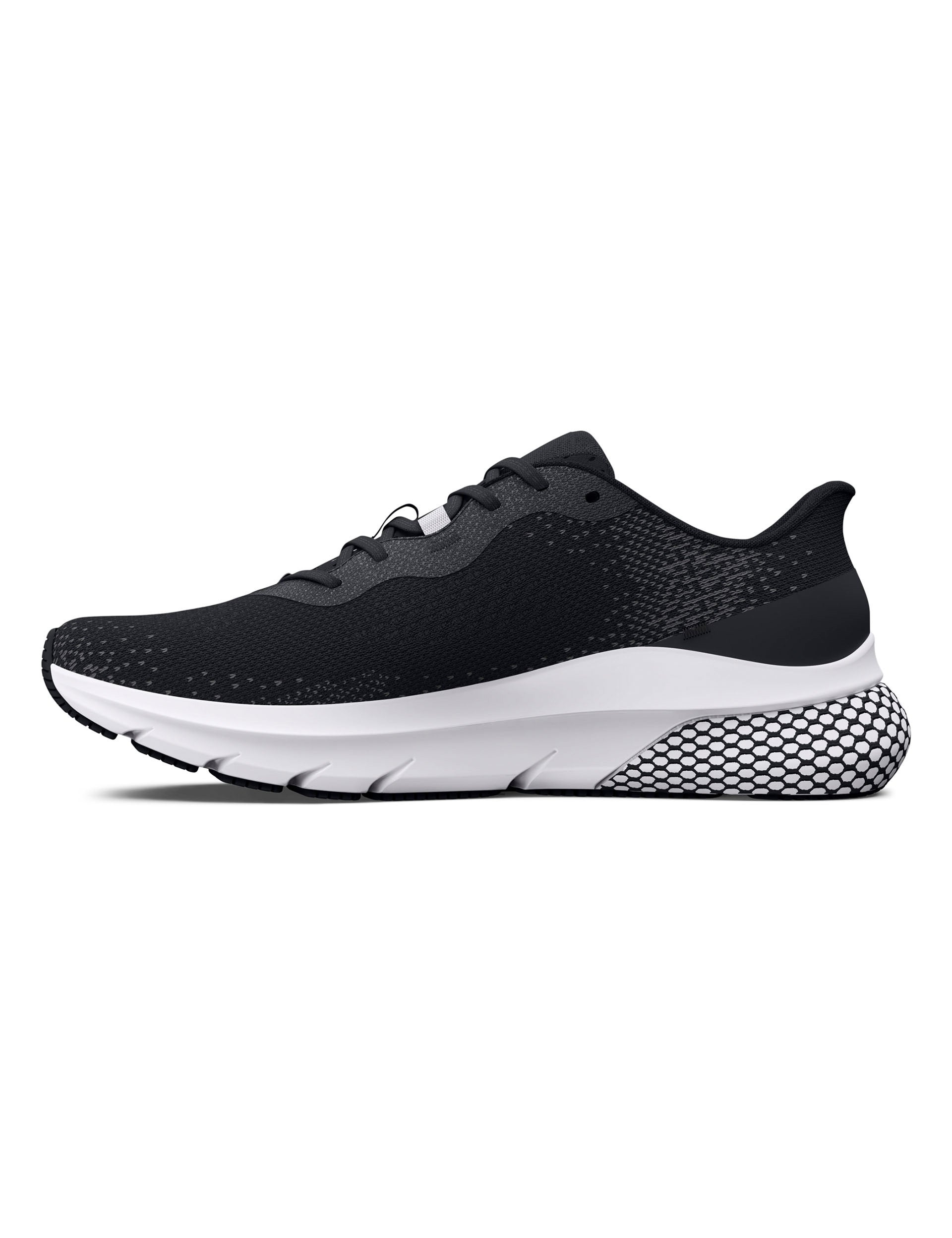 UA HOVR Turbulence 2 Running Shoes for Men - Lightweight Cushioned Training Shoes in Black/Jet Gray/White - Perfect for Jogging, Gym Workouts & Daily Wear