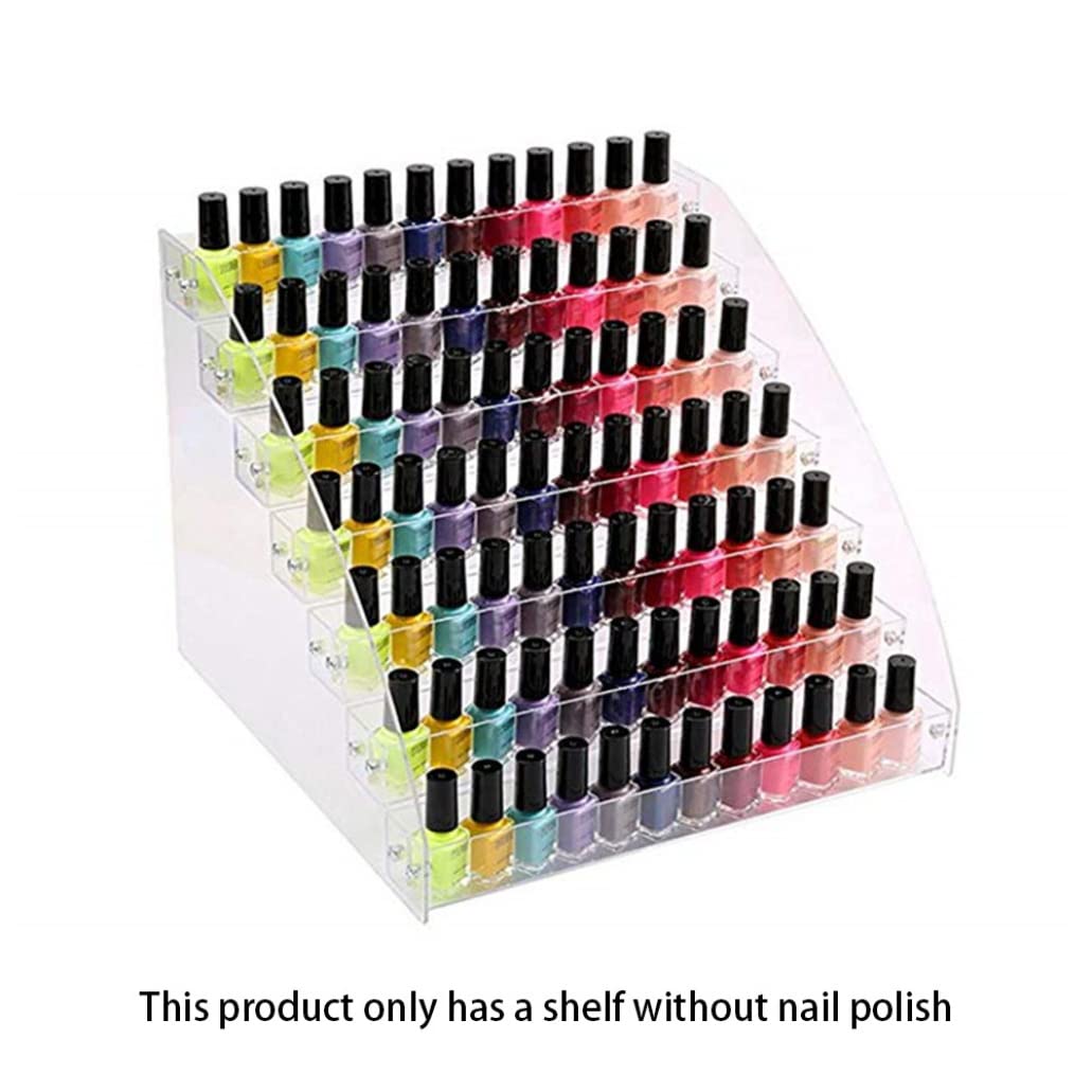 7-Tier Acrylic Nail Polish Organizer - Essential Oil & Makeup Storage Rack for Salon & Home