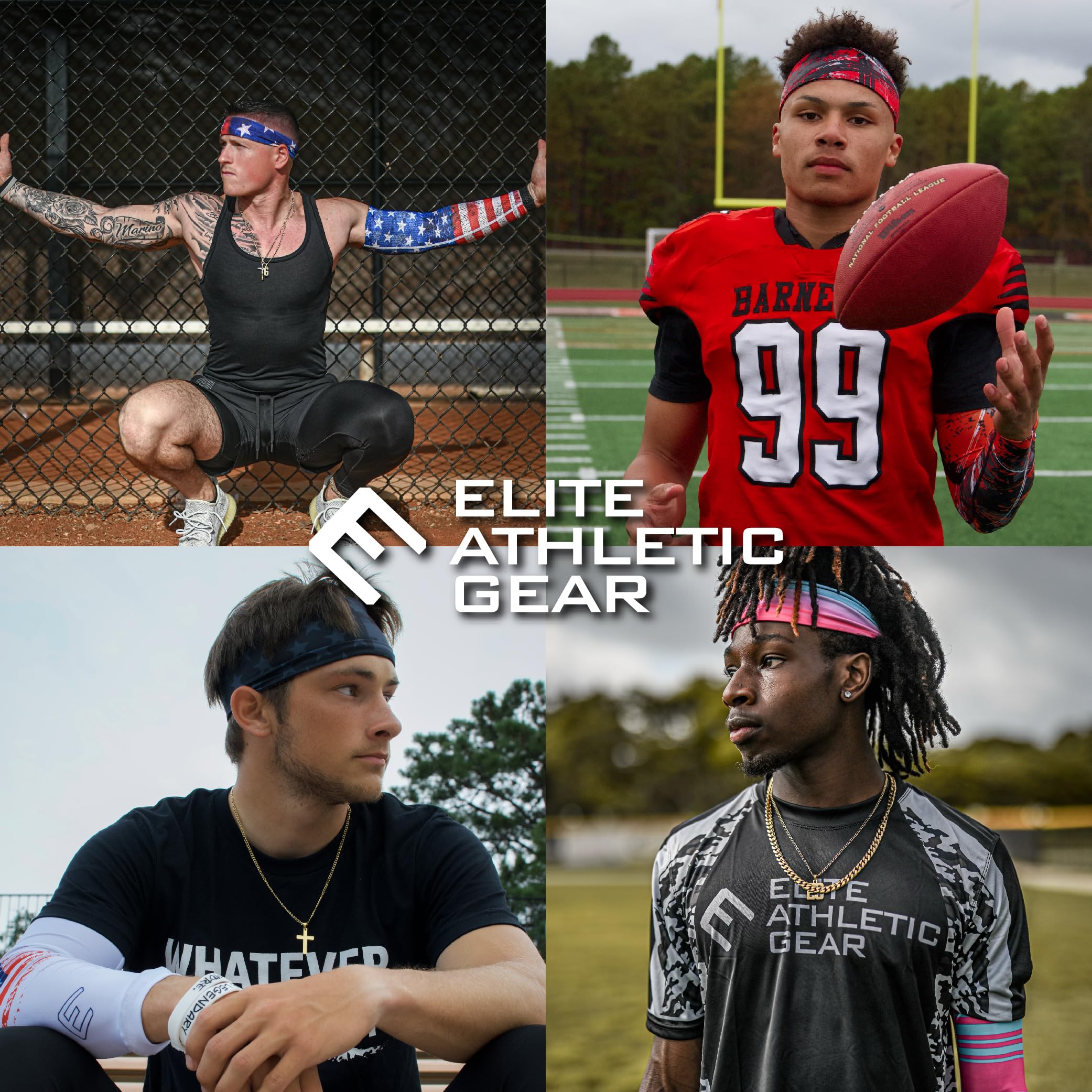 Elite Unisex Sports Headband - Sweat Wicking Workout Headbands for Men & Women - Yoga, Running, Gym, Basketball - Multiple Colors & Designs
