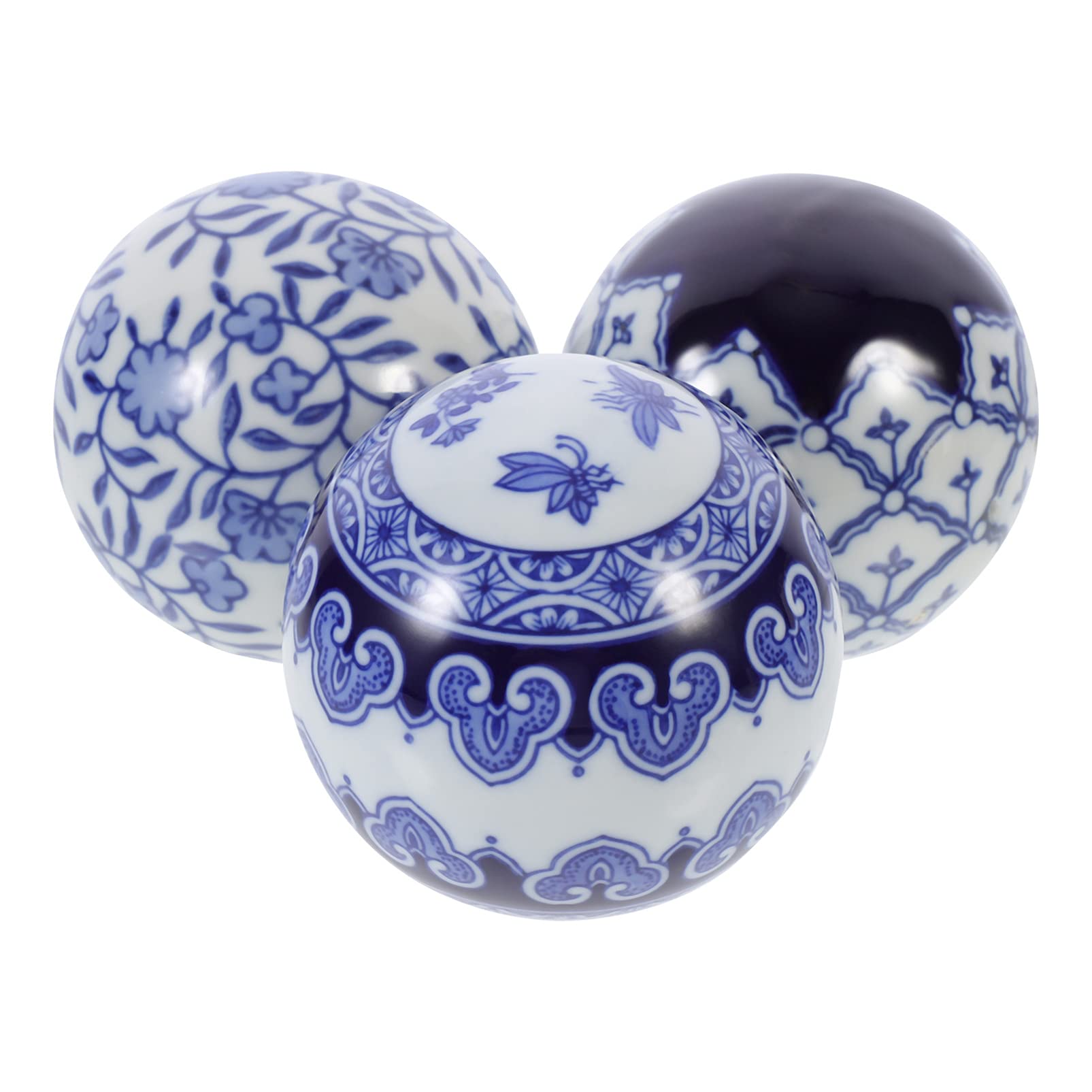 BESPORTBLE 3-Piece Decorative Porcelain Balls Set - Small Ceramic Spheres for Home Decor, Bowls, Vases & Fish Tanks | Elegant Porcelain Orbs for Table Centerpieces, Shelf Displays & Zen Garden Accents