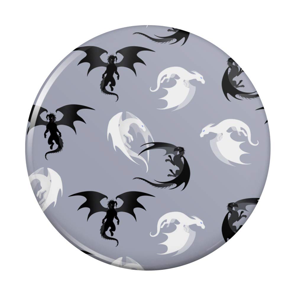 Black and White Dragon Pattern Kitchen Refrigerator Magnet - Strong Hold Button Magnets for Fridge, Office, Whiteboard & Metal Surfaces - Perfect for Home Decor, School, and Work Organization
