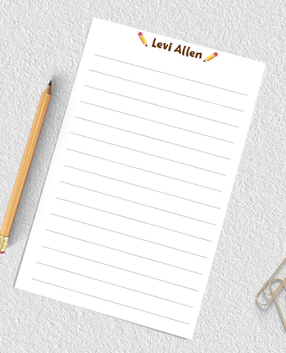 Personalized Lined Notepad Set for Kids - Custom Name Gift, 50 Sheets, 5.5x8.5 Inches - Perfect for School, Journaling & Creative Writing