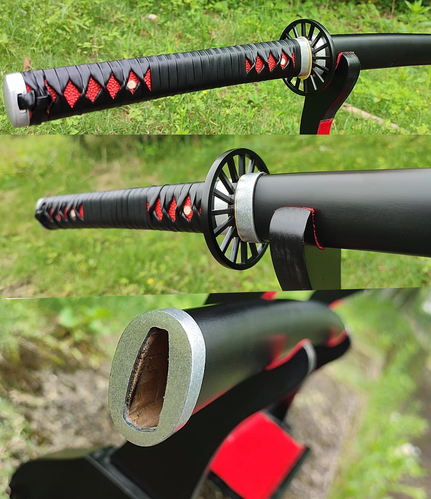 HERO SWORD Japanese Anime Katana - Hand Forged 1045 Carbon Steel Samurai Sword, Full Tang Handmade Sharp Practical Blade - Demon Slayer Replica for Cosplay, Martial Arts Training & Anime Collection