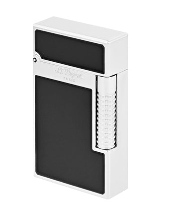 S.T. Dupont Le Grand Cling Black Lacquer & Palladium Lighter - Luxury Windproof Butane Lighter for Cigars, Candles & Outdoor Use