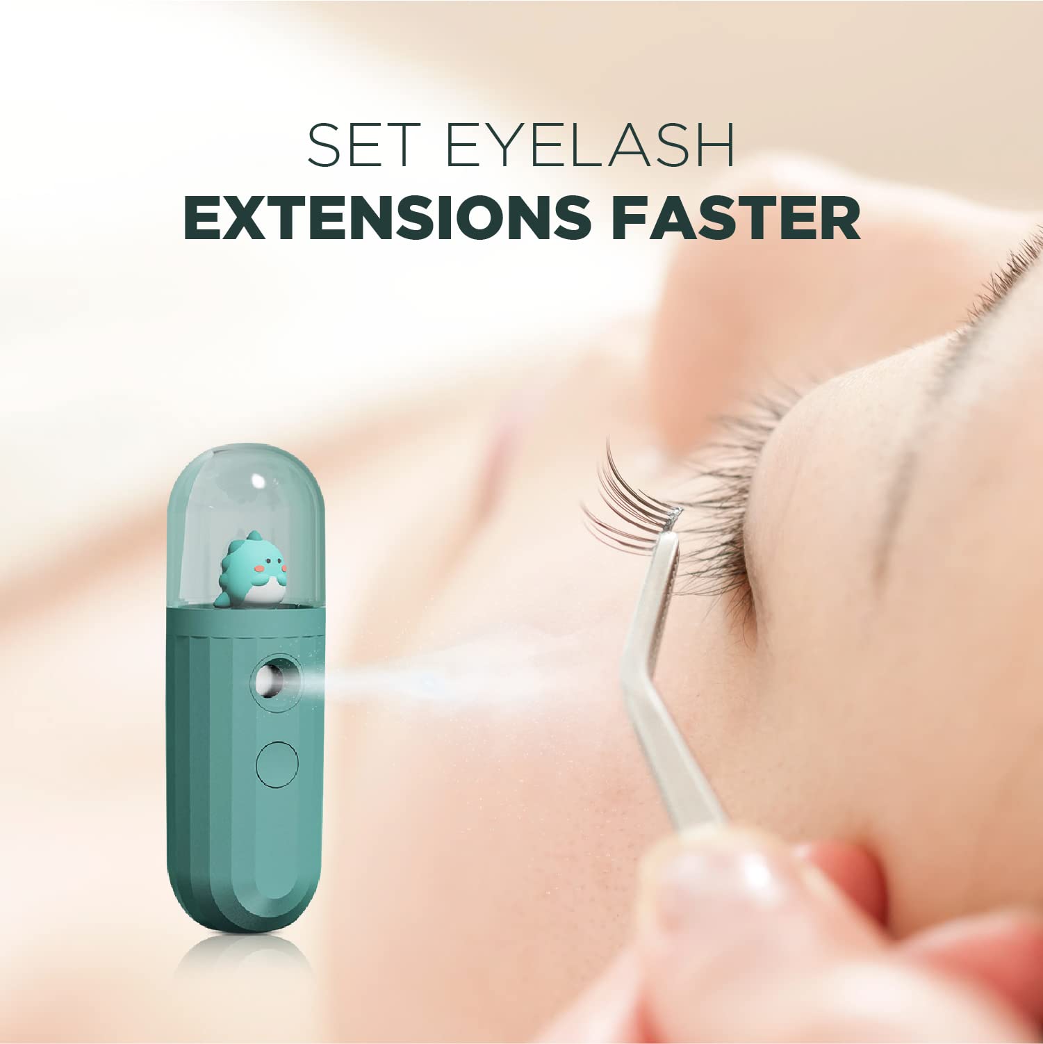 Nano Mister - USB Rechargeable Facial Steamer & Cool Mist Sprayer for Skin Hydration, Makeup Setting & Eyelash Extensions Care | Portable Green Beauty Device for Home, Travel & Salon Use