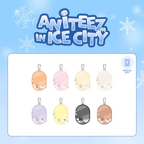 ATEEZ x ANITEEZ ICE CITY Pop-Up Merchandise - PVC Pouch (Korean Version) with Matching Photocard | K-Pop Collectible for Fans, Gift for ATEEZ Lovers, Perfect for Concerts & Fan Meetings