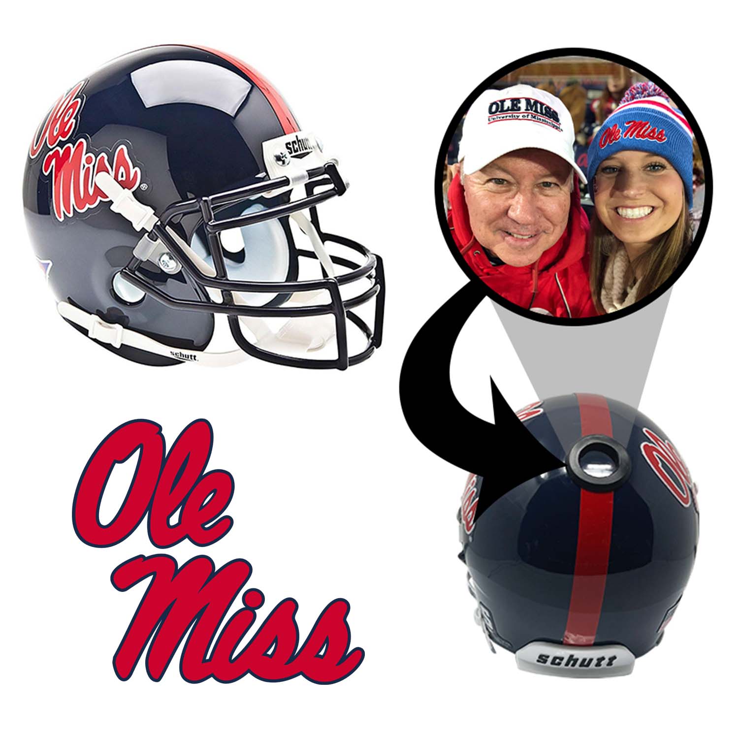 Ole Miss Rebels College Football Collectible Mini Helmet - Authentic NCAA Replica with Display Stand - Perfect for Game Room Decor, Sports Memorabilia Collection & Fan Gifts