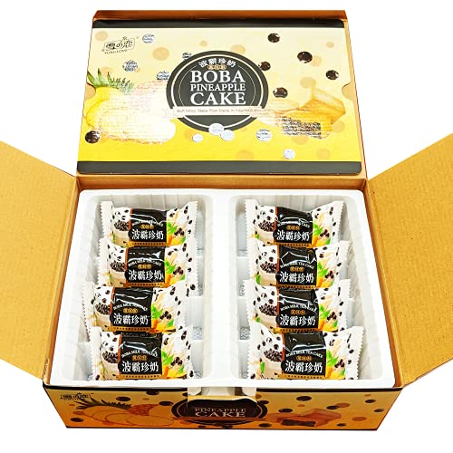 Yuki & Love Boba Pineapple Cake 400g (14.08oz) - Delicious Taiwanese Snack for Tea Time, Gifts & Asian Dessert Lovers