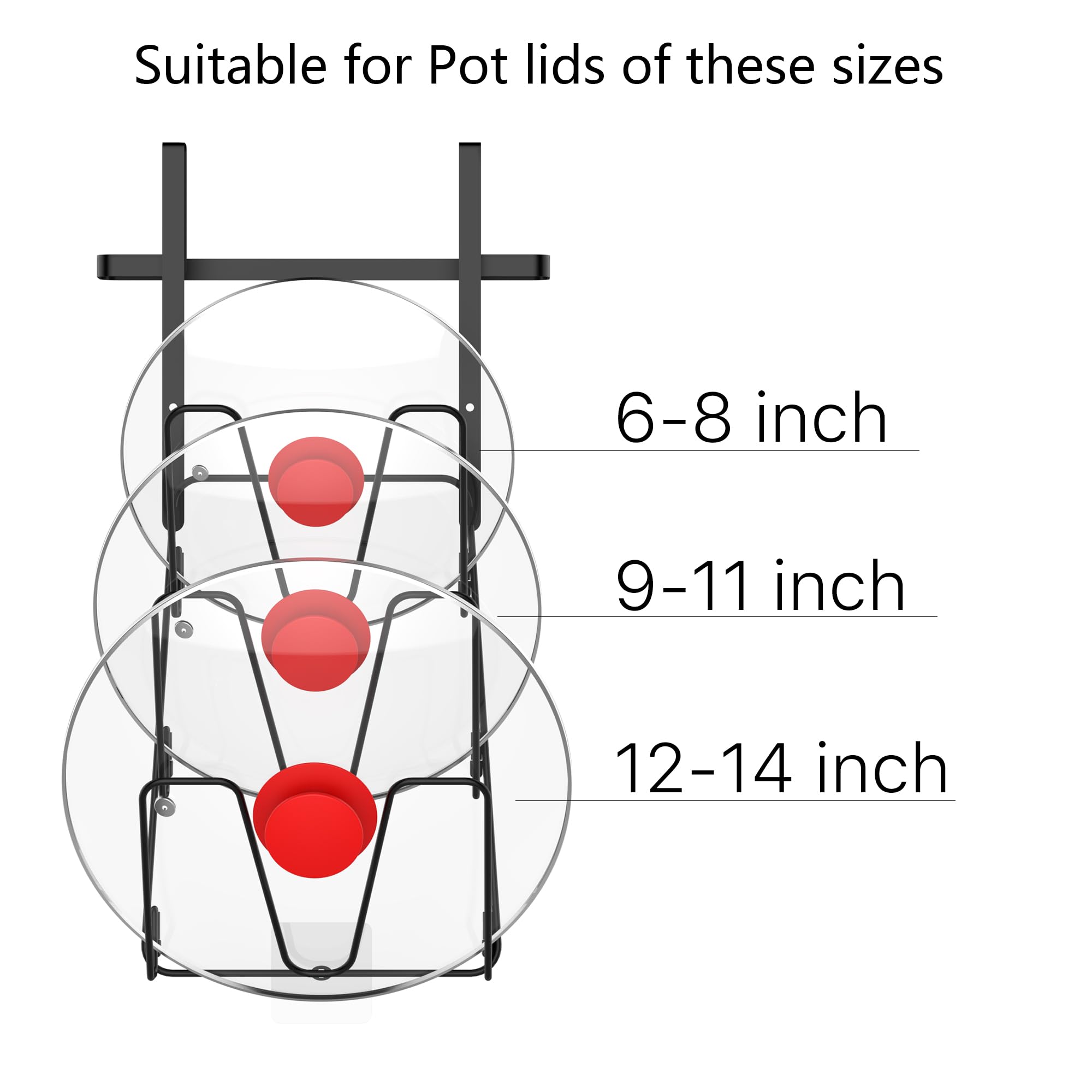 YIGII 2 Pack 6-Tier Pot Lid Organizer Rack - Space Saving Kitchen Cabinet Storage for Pots & Pans Lids - Fits Over or Inside Cabinet Door - Perfect for Small Kitchen Organization & Decluttering