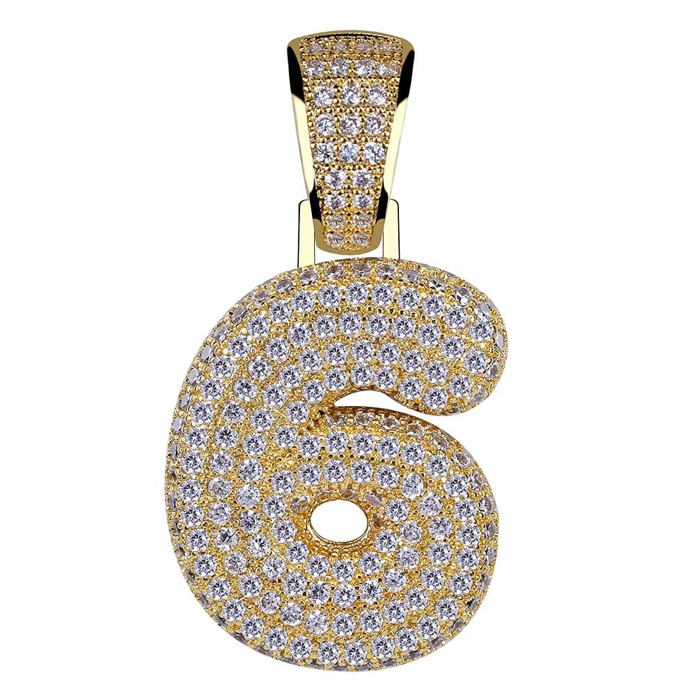 **HECHUANG Gold Number Chain Pendant Necklace for Women & Men - Iced Out Cubic Zirconia 0-9 Charm Necklace - Perfect for Birthdays, Anniversaries & Gifts**